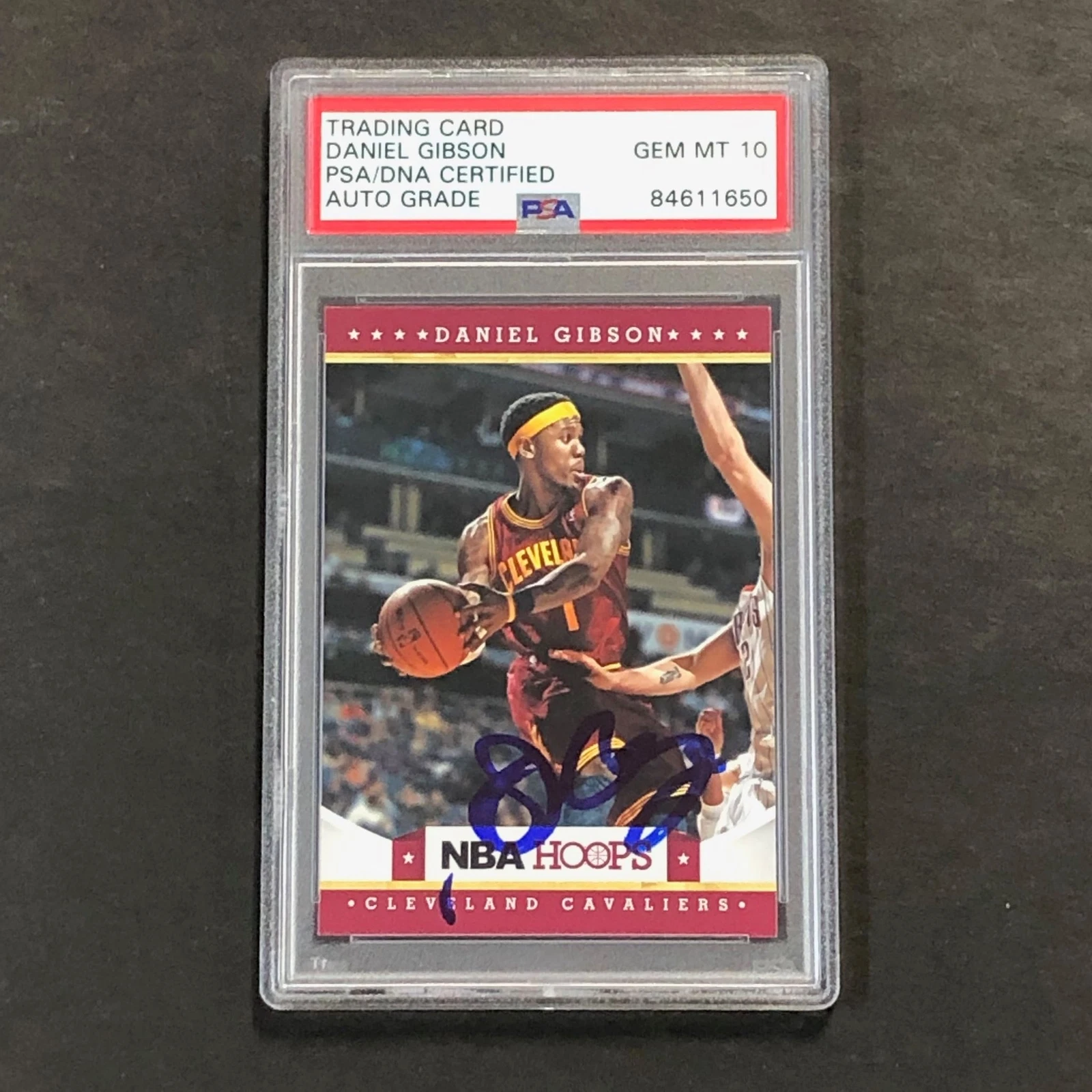 2012-13 NBA Hoops #85 Daniel Gibson Signed Card AUTO 10 PSA Slabbed Cavaliers