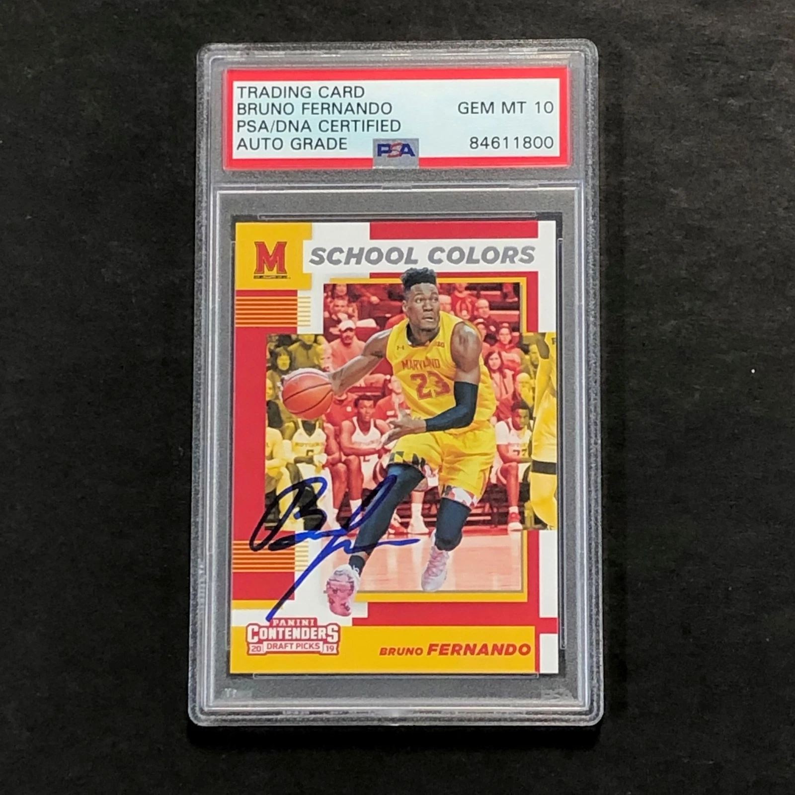 2019-20 Contenders Draft Picks #28 Bruno Fernando Signed Card Auto 10 PSA Slabbe