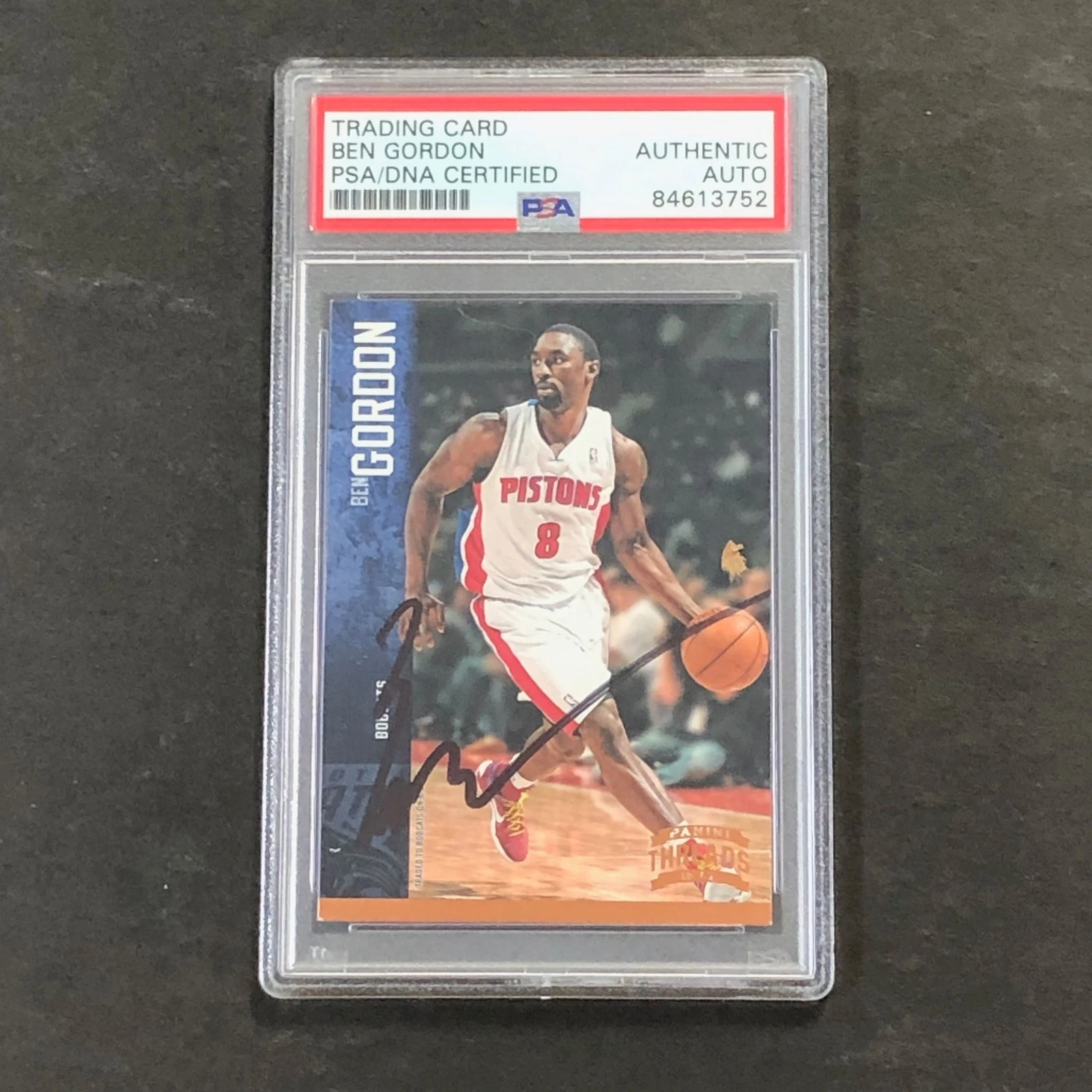 2012-13 Panini Threads #39 Ben Gordon Signed Card AUTO PSA Slabbed Pistons
