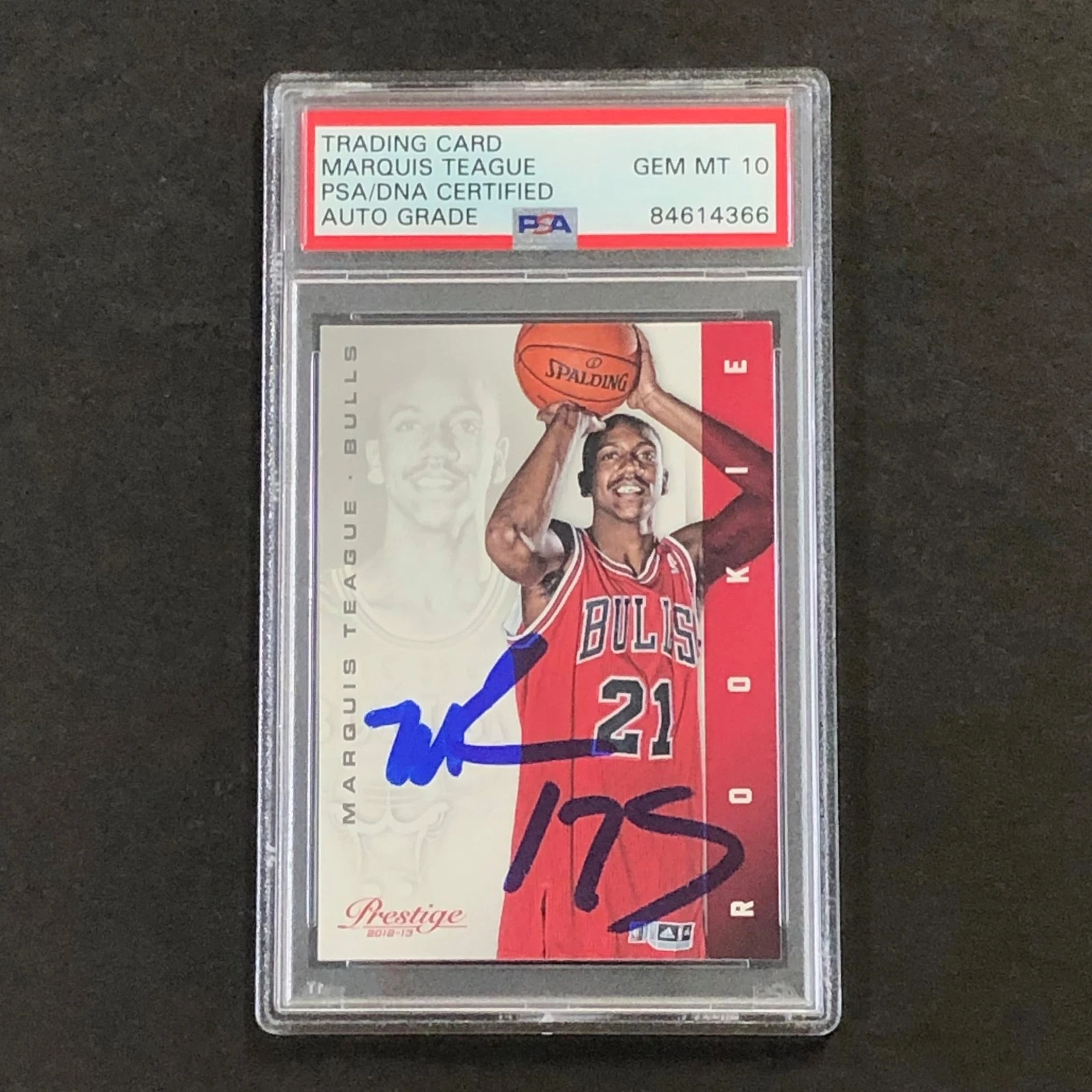 2012-13 Panini Prestige #228 Marquis Teague MARQUIS TEAGUE Signed Card AUTO 10 P