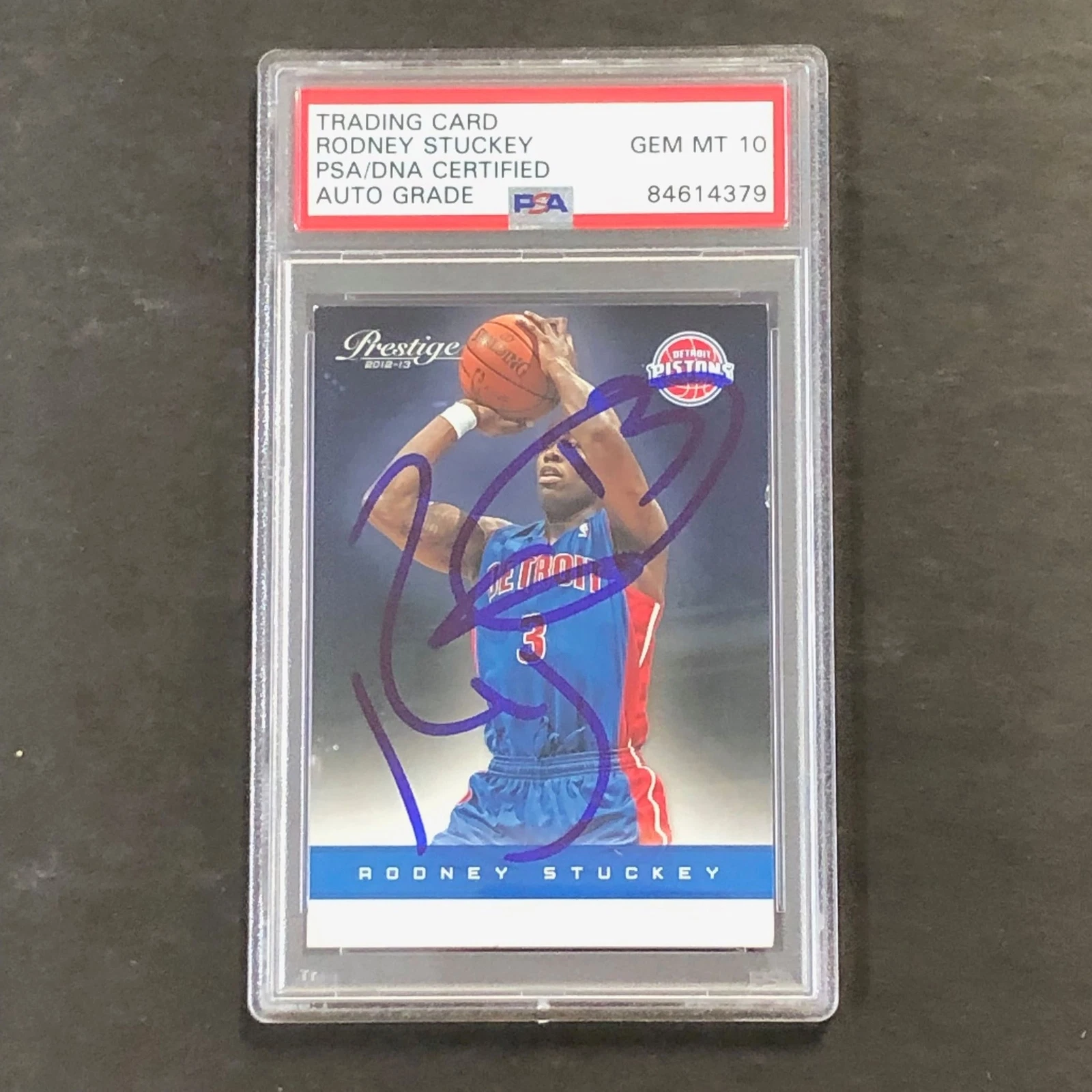 2012-13 Panini Prestige #126 Rodney Stuckey Signed Card AUTO 10 PSA Slabbed Pist