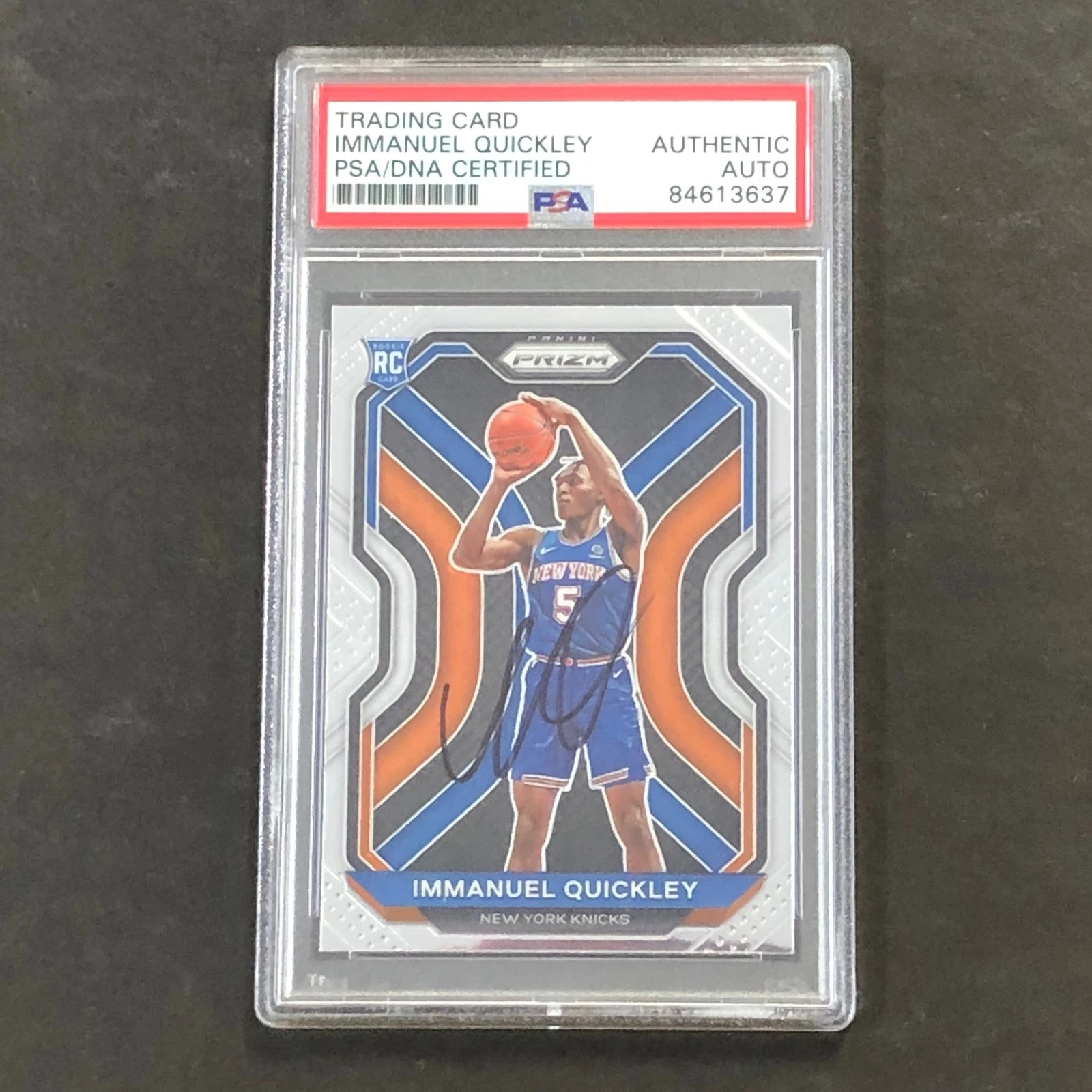 2020-21 Panini Prizm #296 IMMANUEL QUICKLEY Signed Card AUTO PSA Slabbed RC Knic