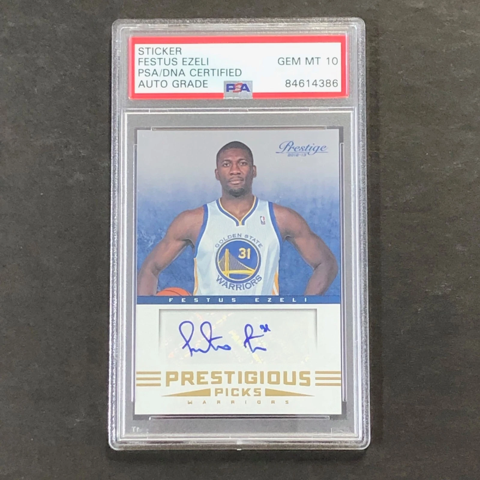 2012-13 Panini Prestige Prestigious Picks #74 Festus Ezeli Signed Card AUTO 10 P