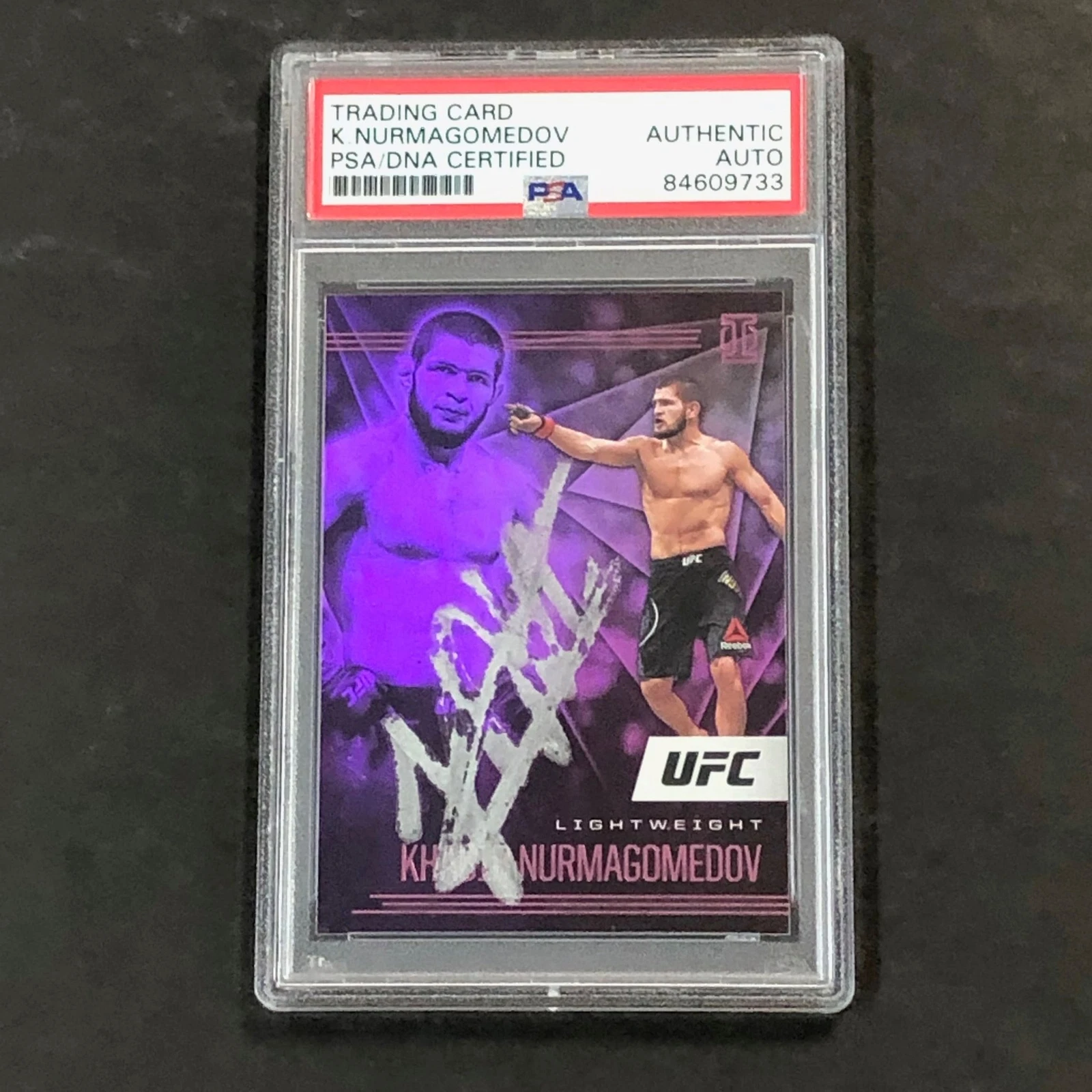 2021 Panini Illusions #164 Khabib Nurmagomedov Signed Card AUTO PSA Slabbed