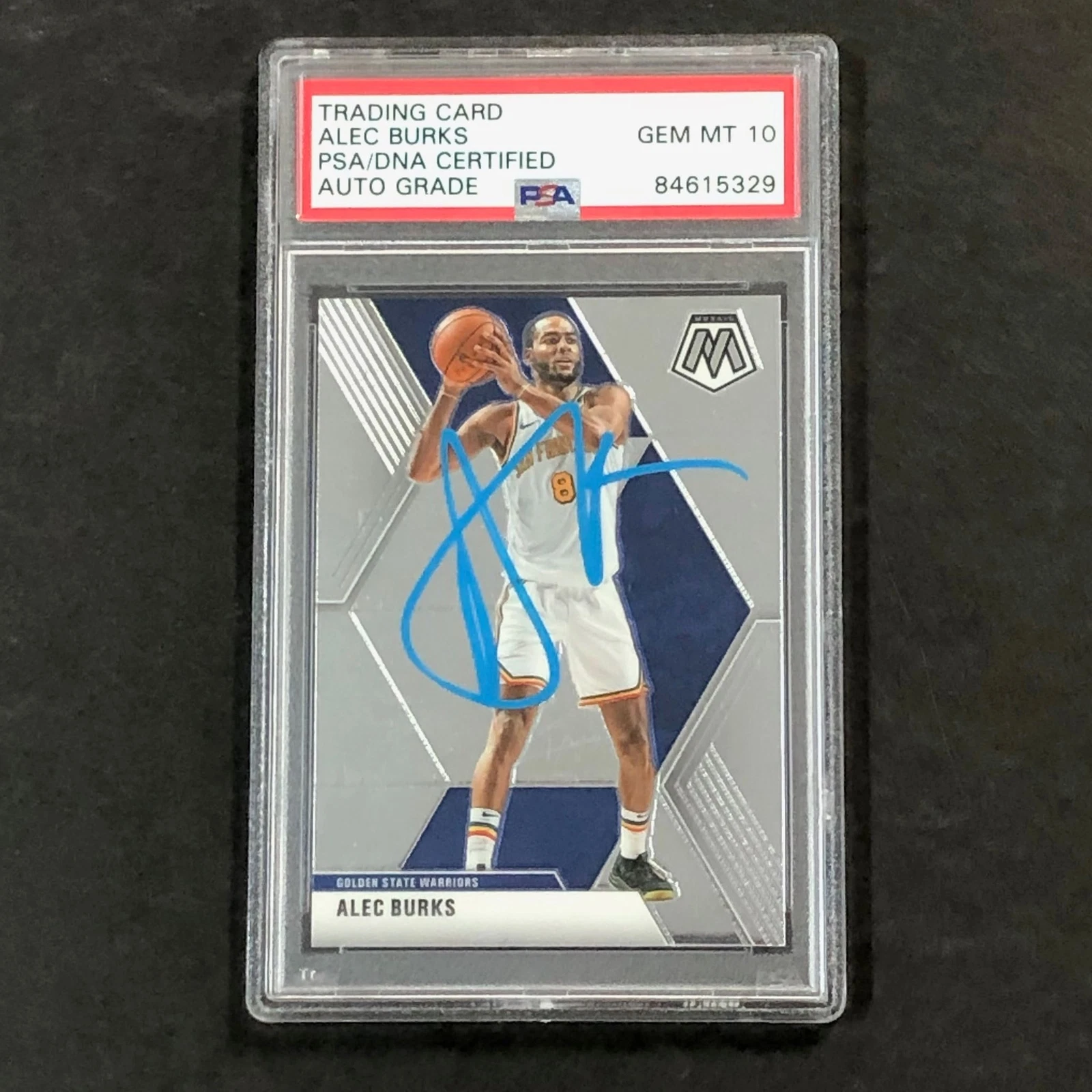 2019 Panini Mosaic #120 Alec Burks Signed Card AUTO 10 PSA Slabbed Warriors