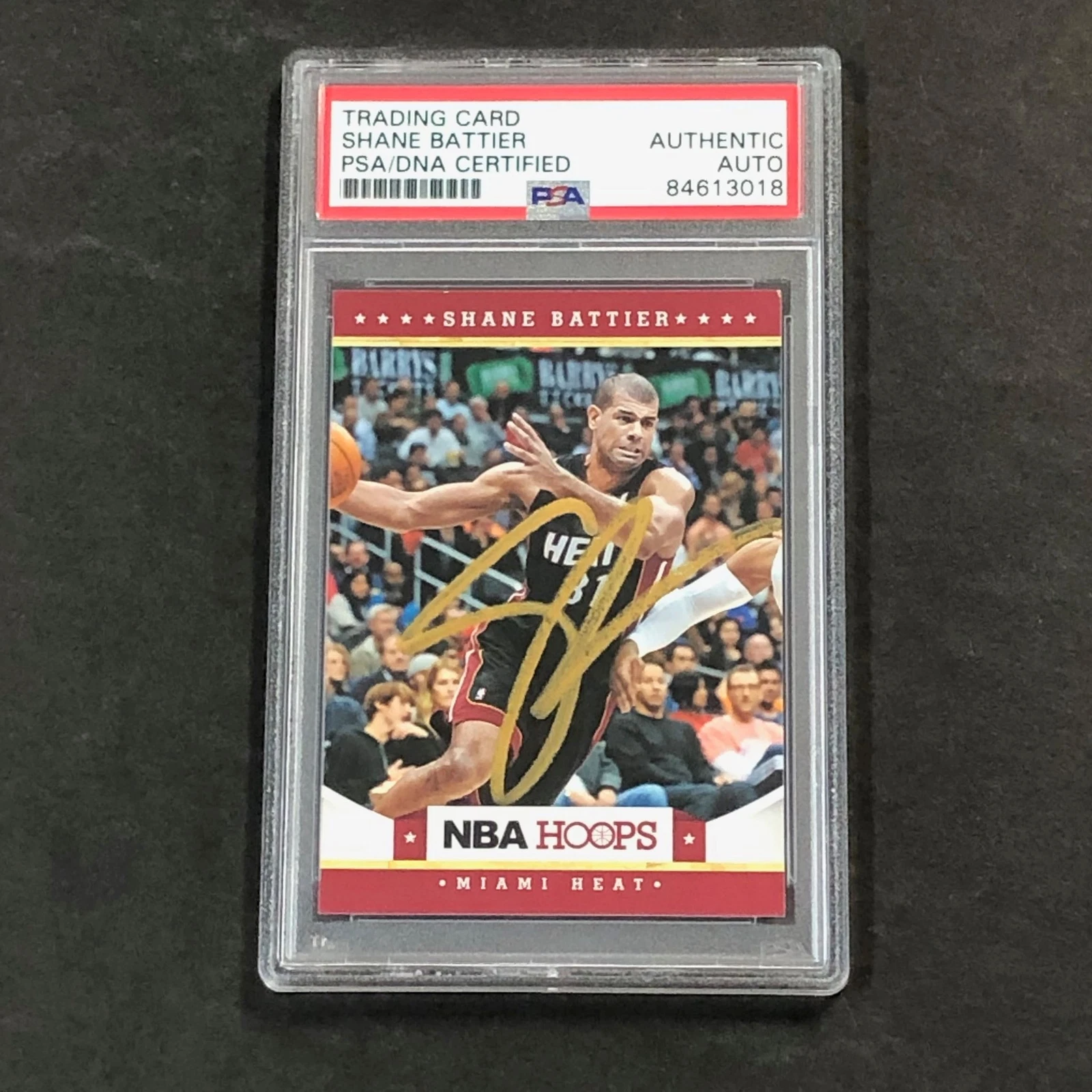 2012-13 NBA Hoops #162 Shane Battier Signed Card AUTO PSA Slabbed Heat