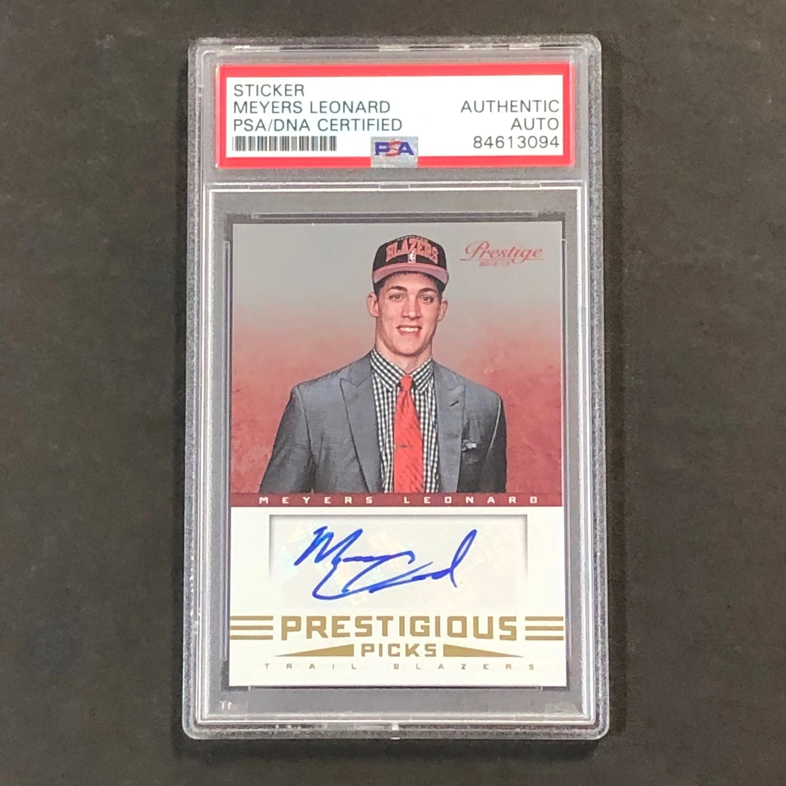 2012-13 Panini Prestige Prestigious Picks #55 Meyers Leonard Signed Card AUTO PS