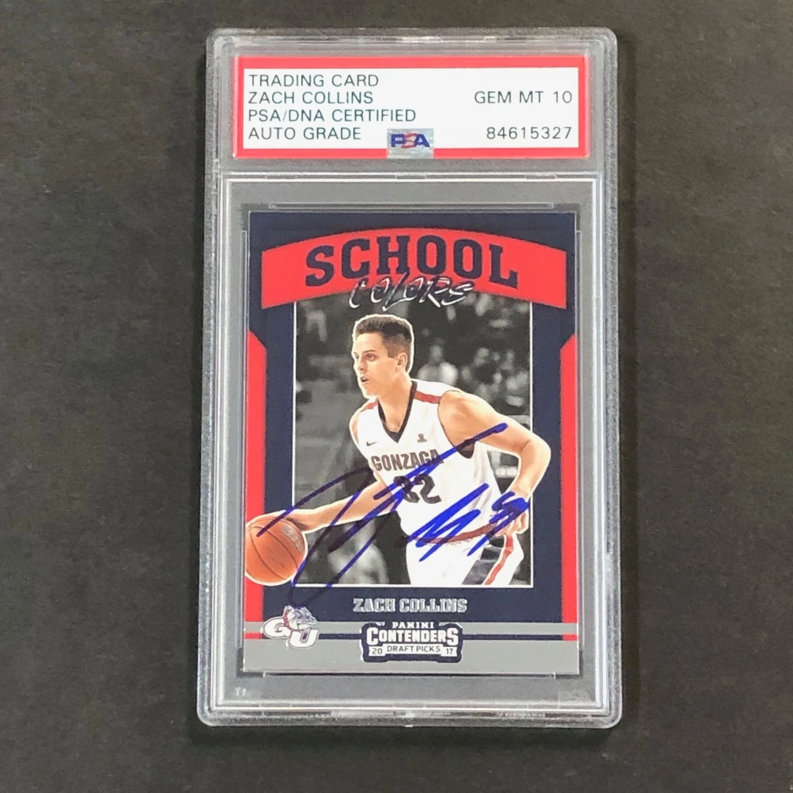 2017-18 Contenders Draft Picks School Colors #11 ZACH COLLINS Signed Card AUTO 1