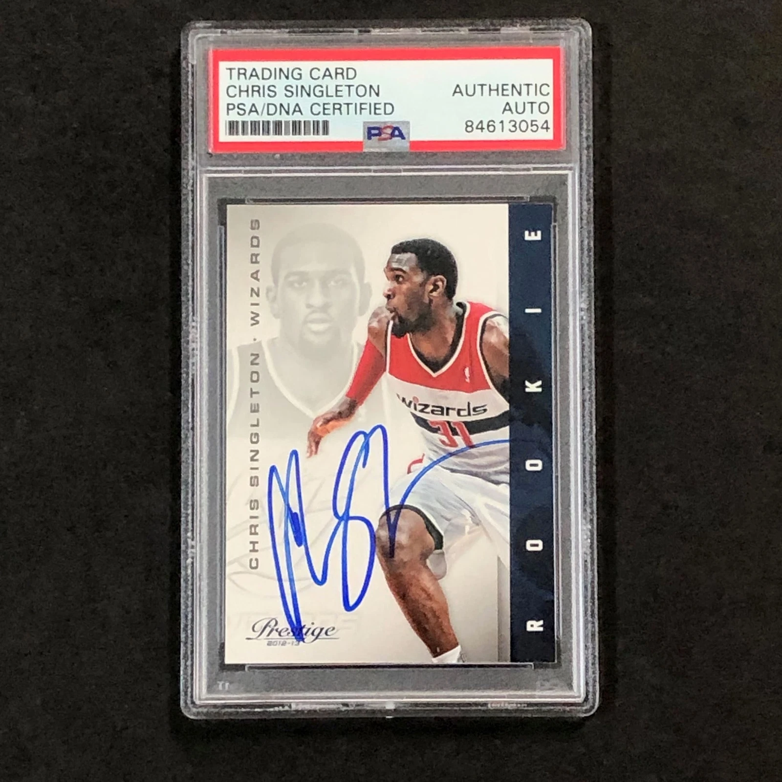 2012-13 Panini Prestige #179 Chris Singleton Signed Card AUTO PSA Slabbed RC Wiz