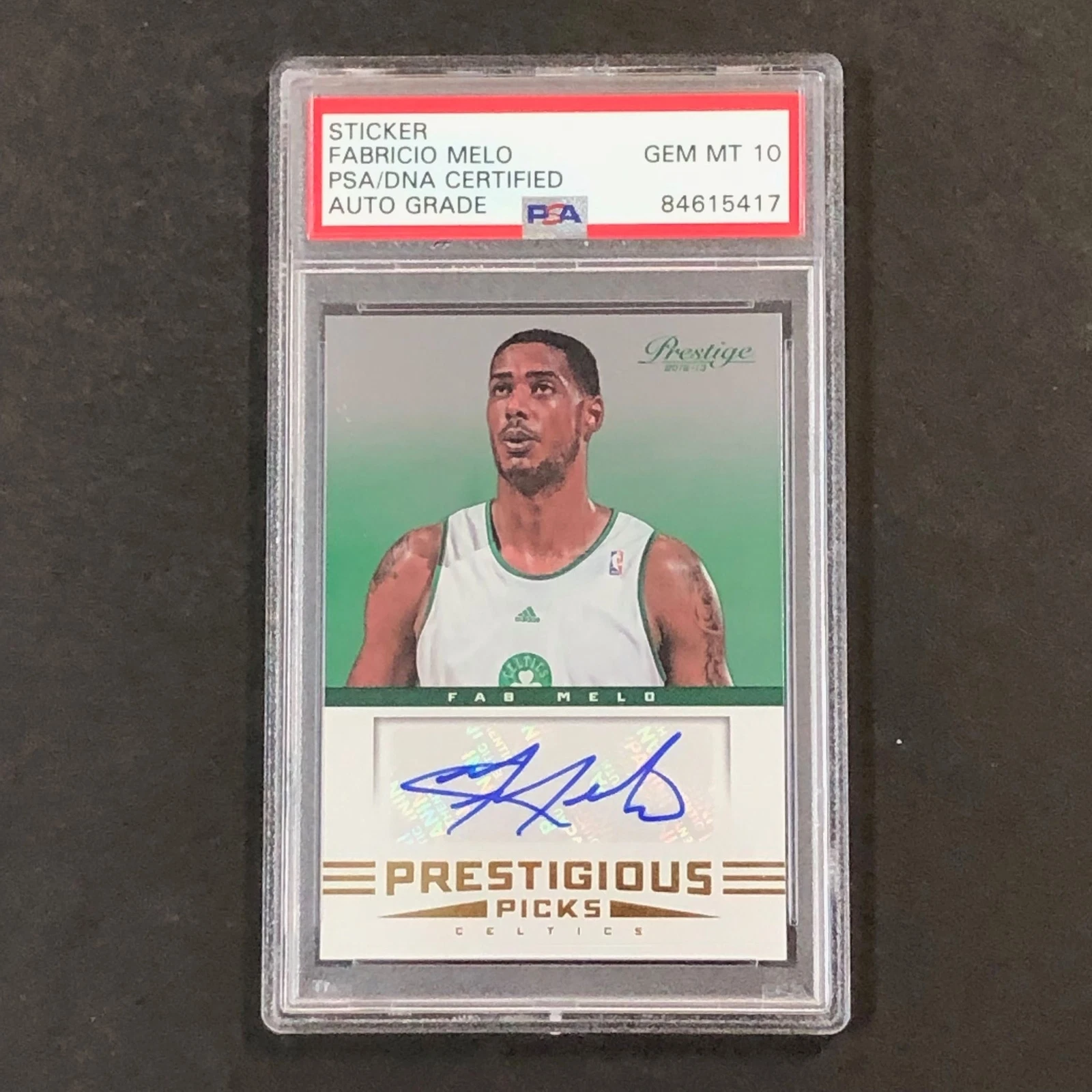 2012-13 Panini Prestige Prestigious Picks #66 Fab Melo Signed Card AUTO 10 PSA S