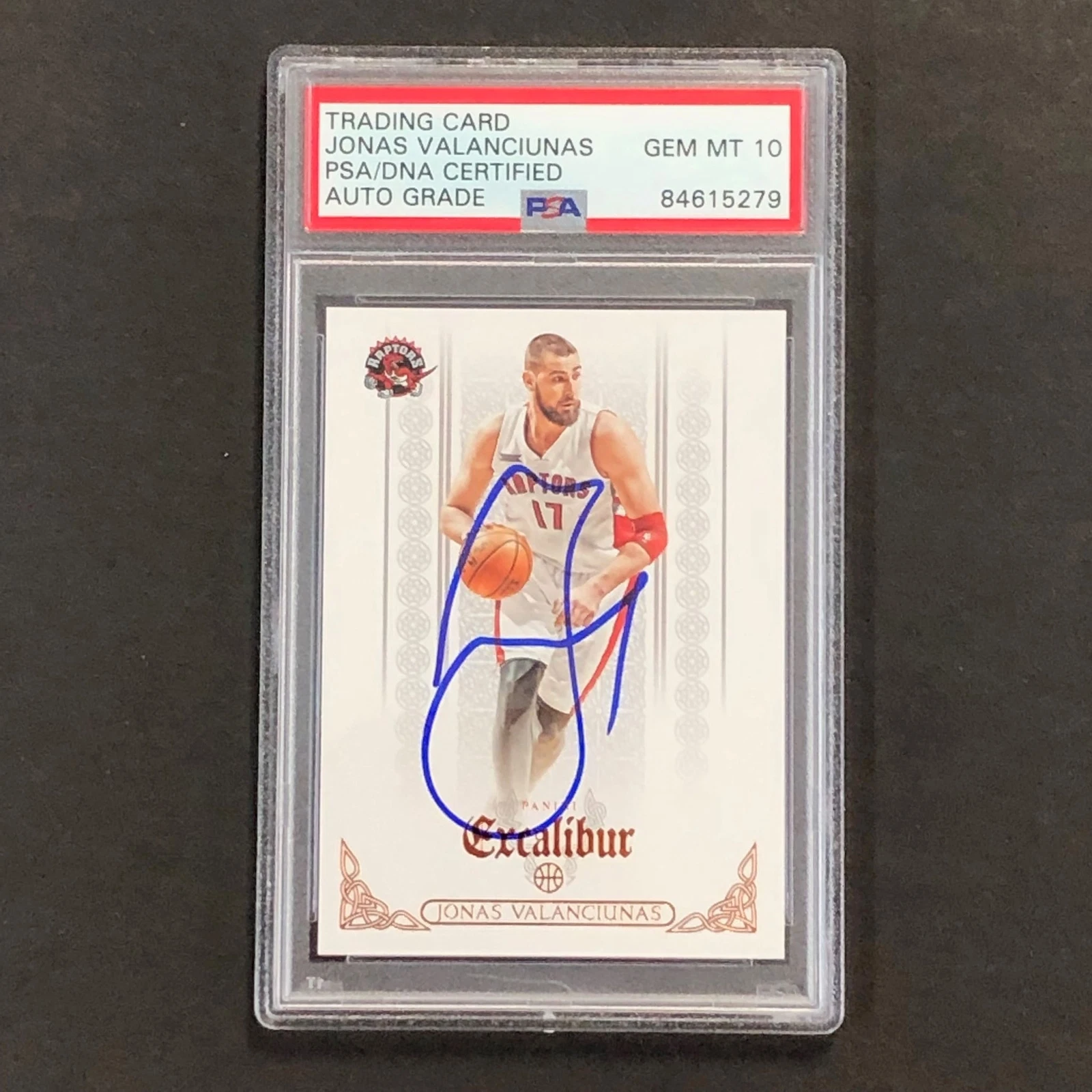 2014-15 Panini Excalibur #14 Jonas Valanciunas Signed Card AUTO 10 PSA Slabbed T
