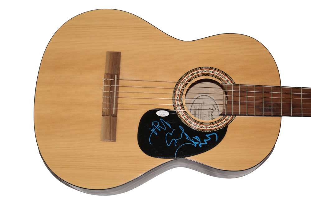 DON PHIL EVERLY SIGNED AUTOGRAPH FENDER ACOUSTIC GUITAR THE EVERLY BROTHERS JSA