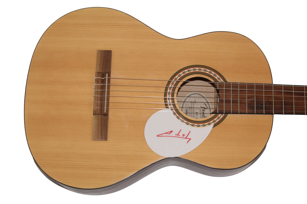 BILLIE EILISH SIGNED AUTOGRAPH FULL SIZE FENDER ACOUSTIC GUITAR - BAD GUY W/ JSA