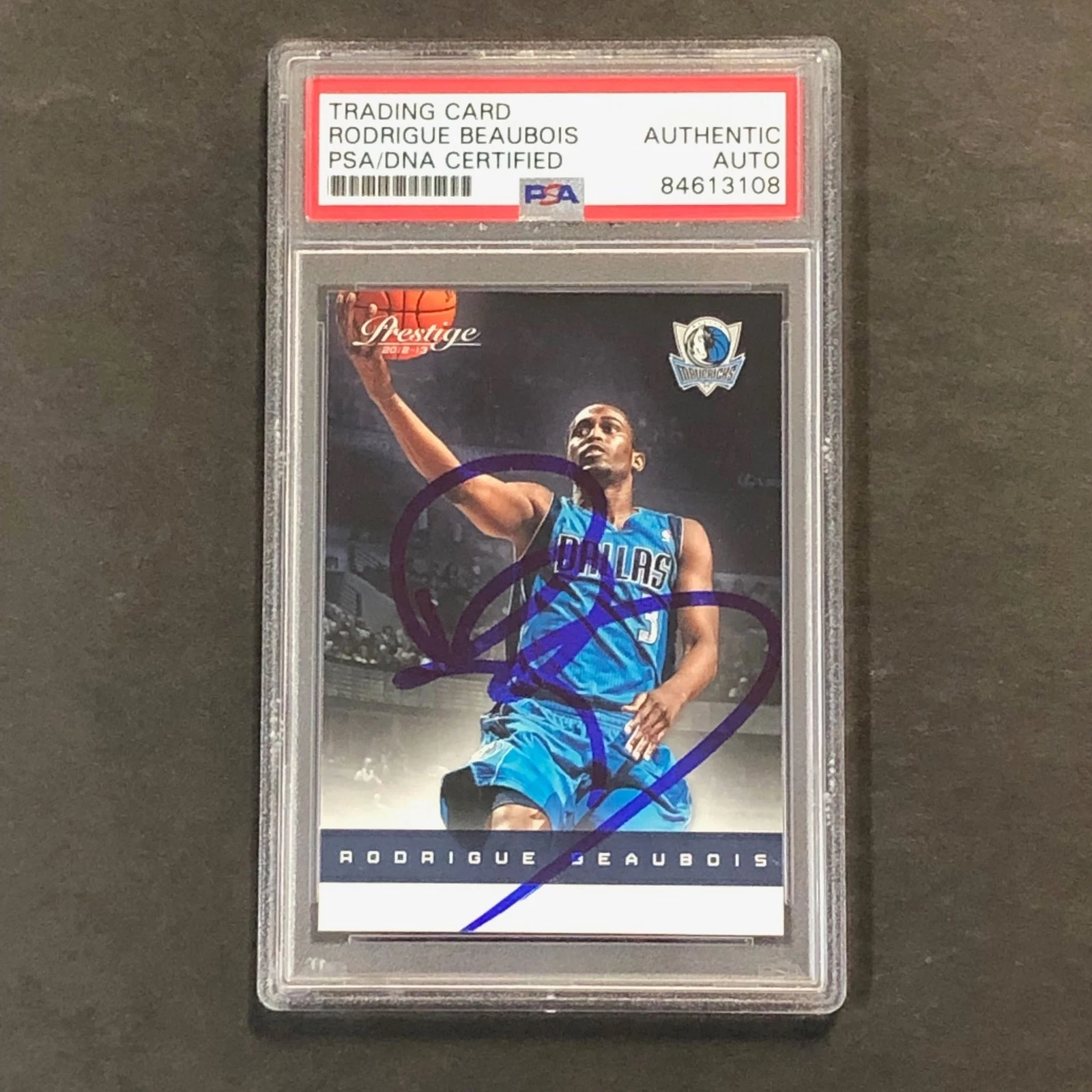 2012-13 Panini Prestige #13 Rodrigue Beaubois Signed Card AUTO PSA/DNA Slabbed M