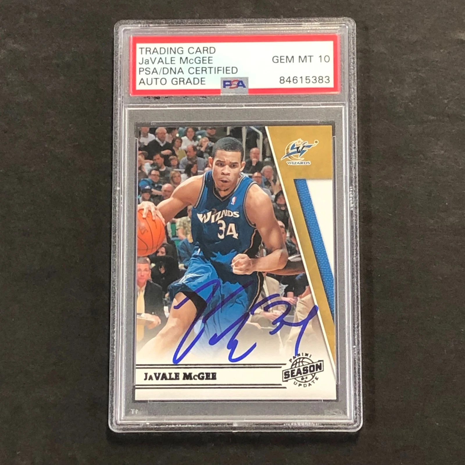 2010-11 Panini Season Update #94 JaVale McGee Signed AUTO 10 PSA Slabbed Wizards