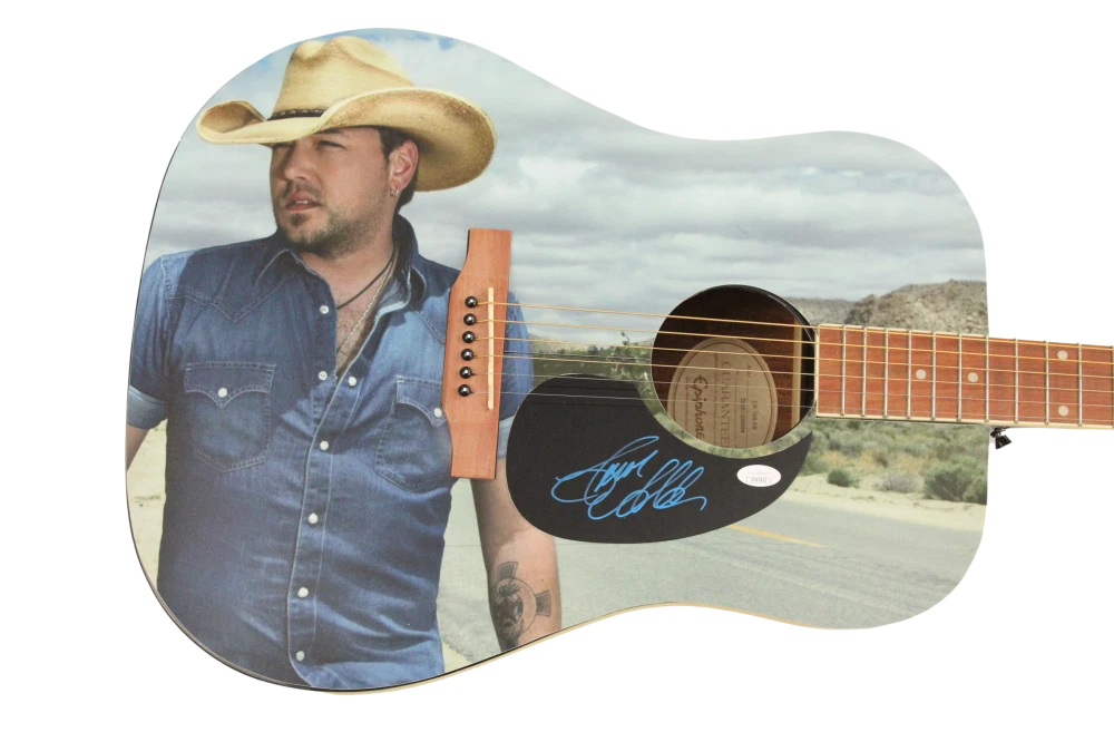 JASON ALDEAN SIGNED AUTOGRAPH CUSTOM 1/1 GIBSON EPIPHONE ACOUSTIC GUITAR JSA COA