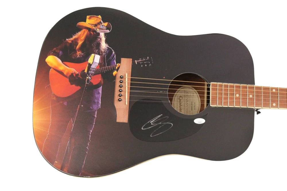 CHRIS STAPLETON SIGNED AUTOGRAPH CUSTOM GIBSON EPIPHONE ACOUSTIC GUITAR JSA COA