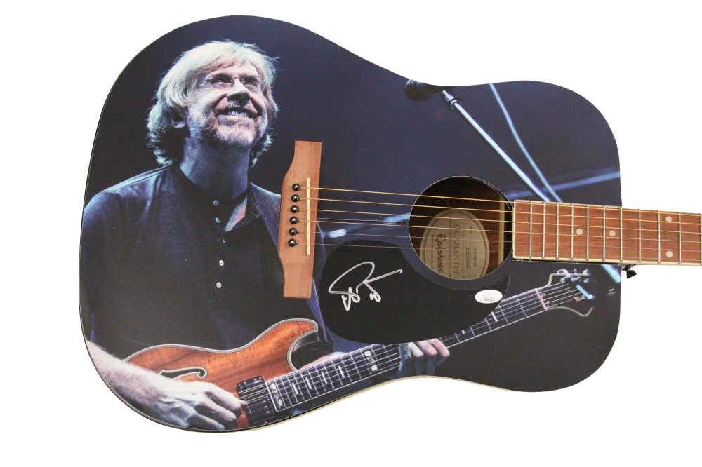 TREY ANASTASIO SIGNED AUTOGRAPH CUSTOM ACOUSTIC GUITAR PHISH FULL SIG - JSA COA