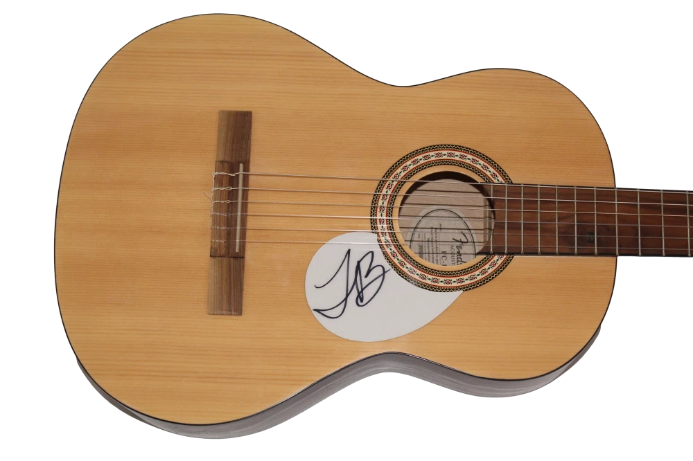 JUSTIN BIEBER SIGNED AUTOGRAPH FULL SIZE FENDER ACOUSTIC GUITAR PURPOSE JSA COA