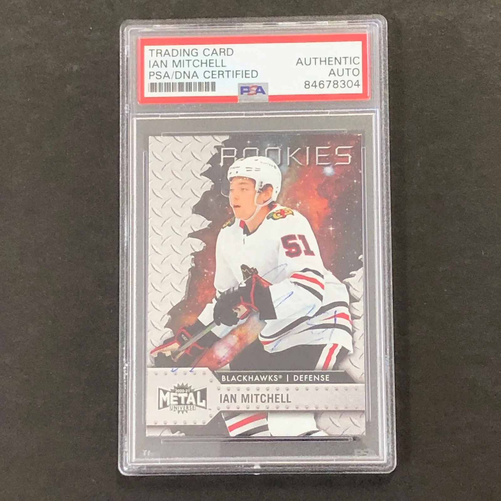 2020-21 NHL Skybox Metal Universe #139 Ian Mitchell Signed Card AUTO PSA slabbed