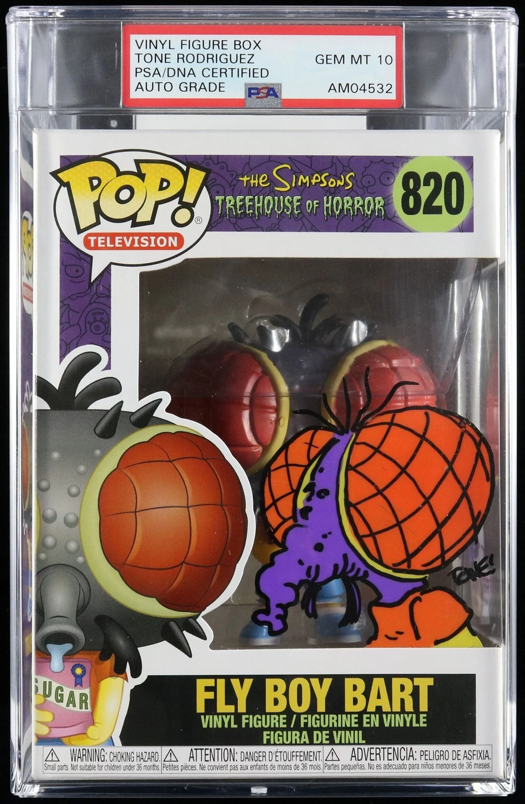 Tone Rodriguez Signed Funko Pop #820 PSA/DNA Encapsulated The Simpsons Fly Boy B