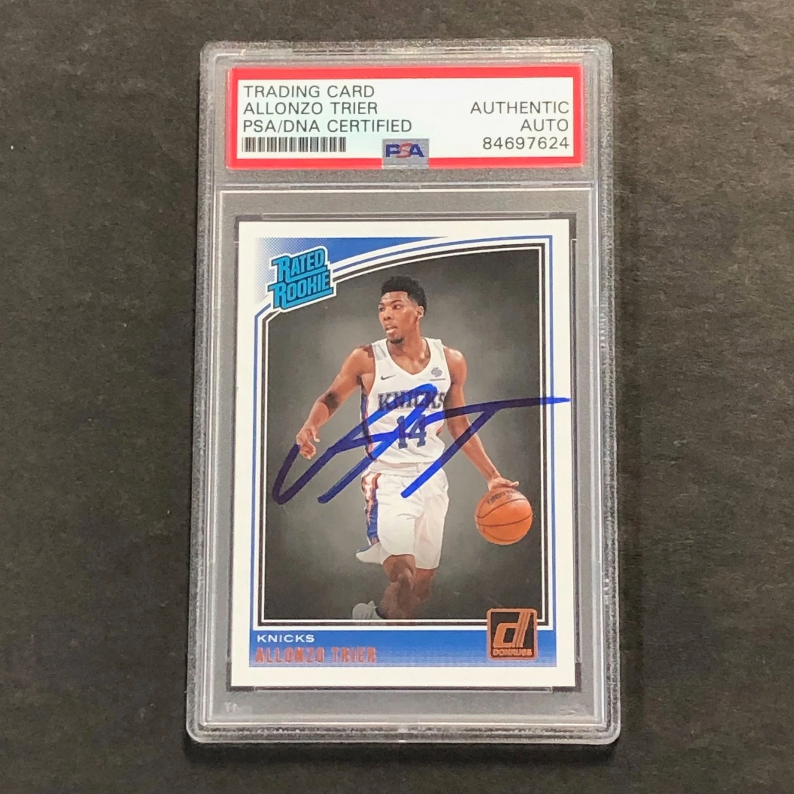 2018-19 Donruss Rated Rookie #175 Allonzo Trier Signed Card AUTO PSA Slabbed RC