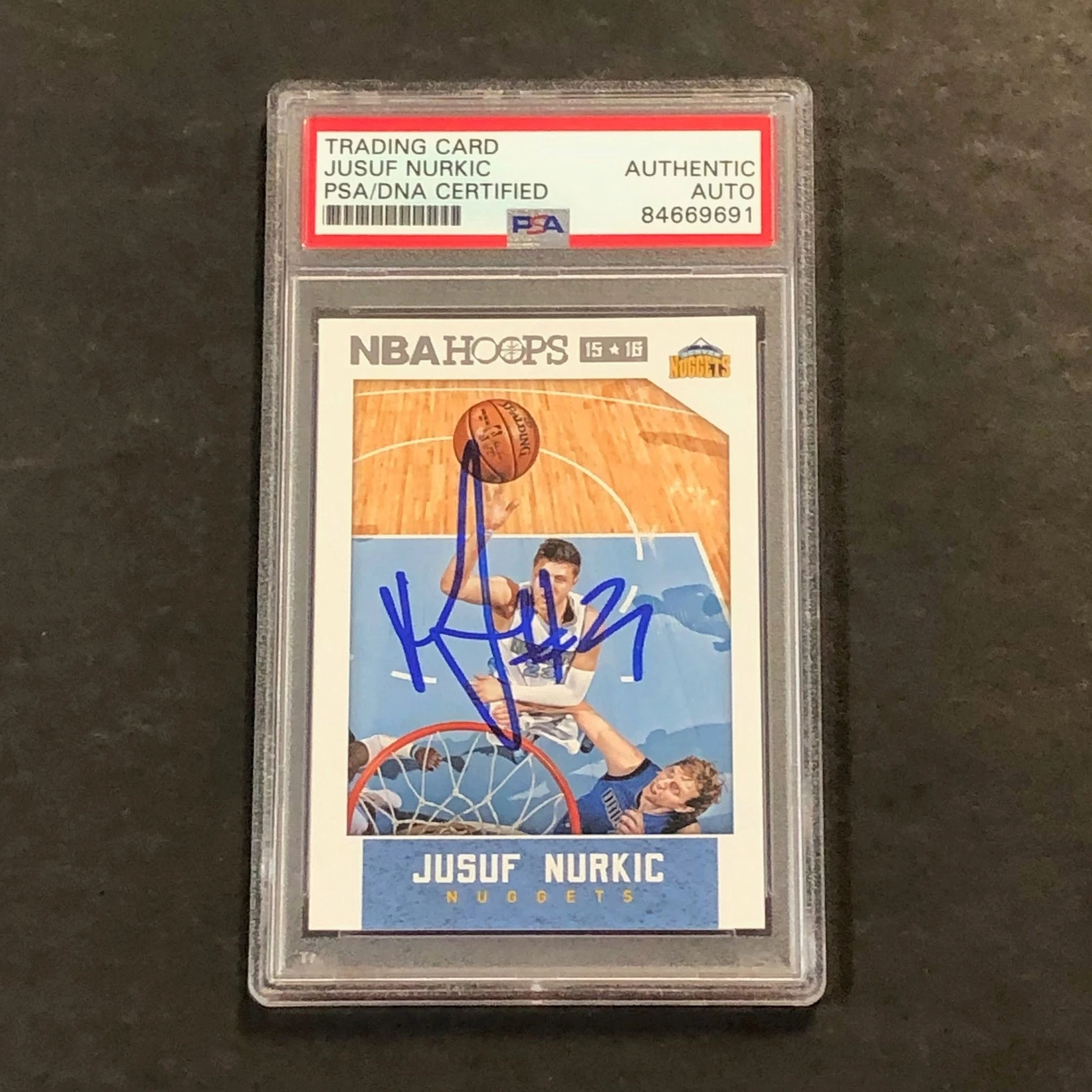 2015-16 NBA Hoops #32 JUSUF NURKIC Signed PSA Slabbed Nuggets