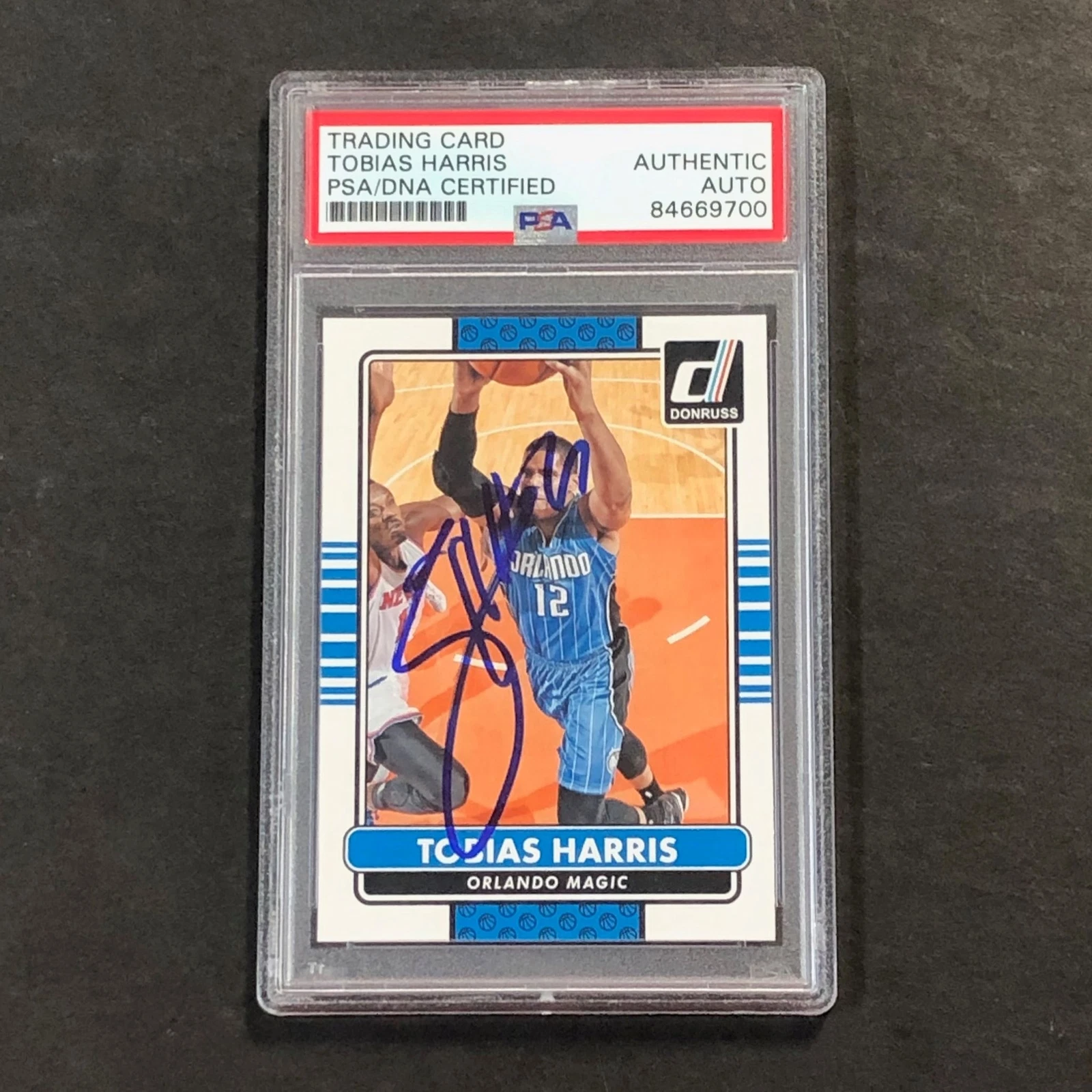 2014-15 Panini Donruss #123 Tobias Harris Signed Card PSA Slabbed Magic