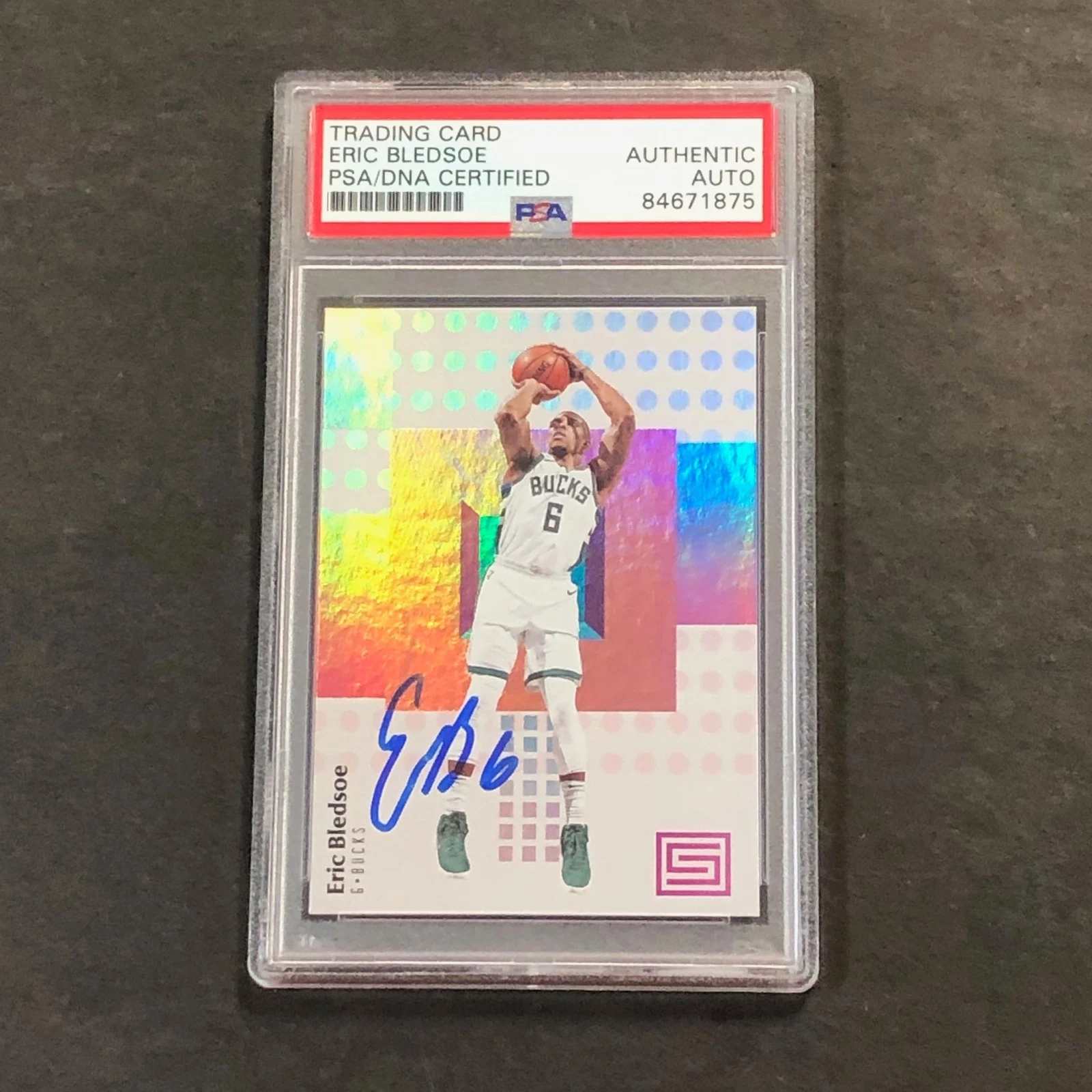 2017-18 Panini Status #27 Eric Bledsoe Signed Card PSA Slabbed Bucks