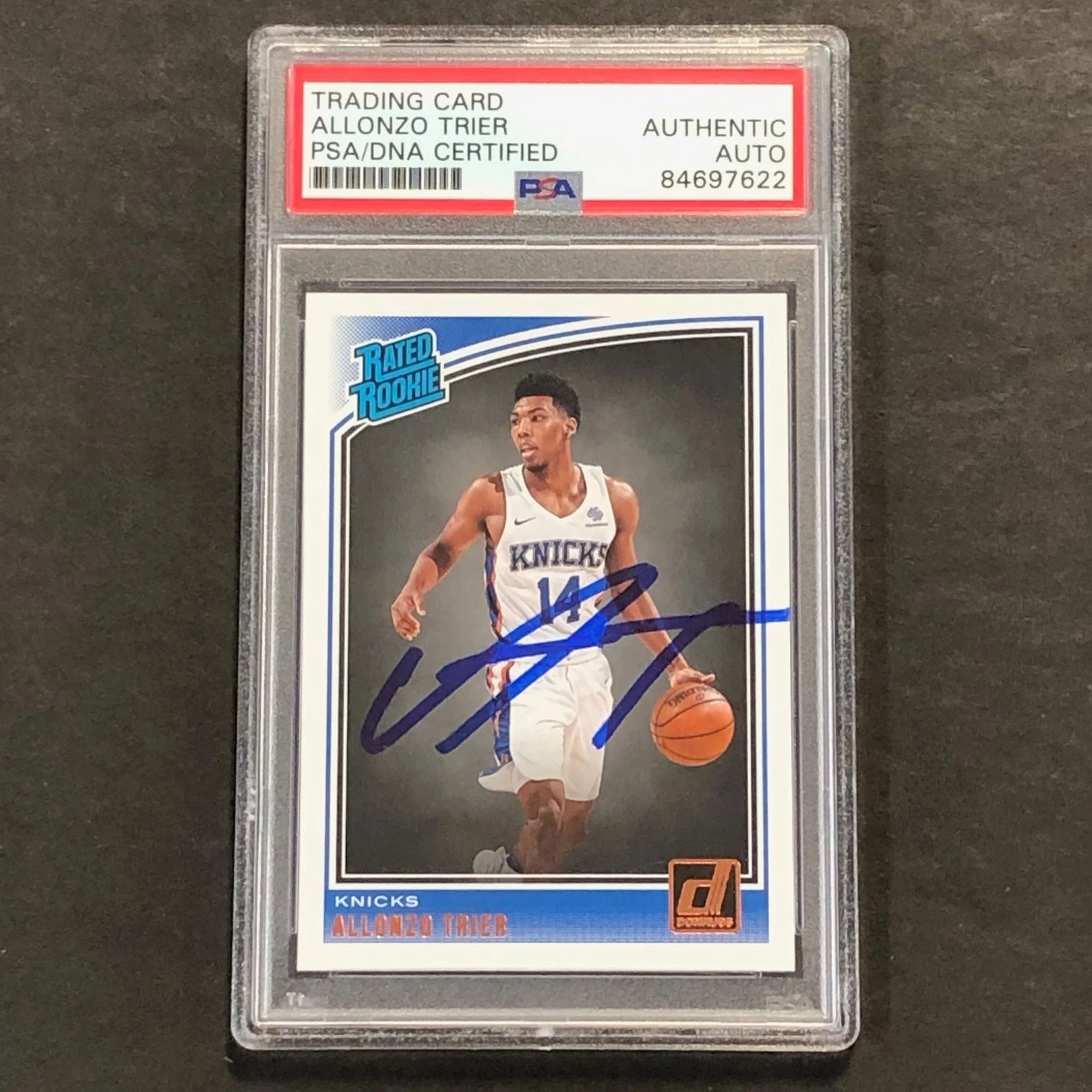 2018-19 Donruss Rated Rookie #175 Allonzo Trier Signed Card AUTO PSA Slabbed RC