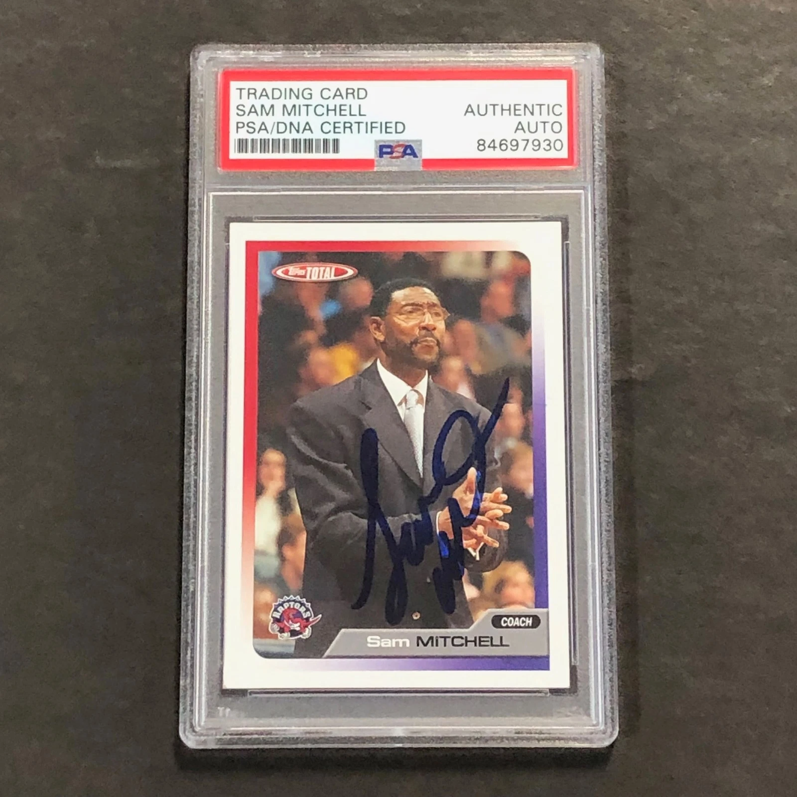 2004-05 Topps #415 Sam Mitchell Signed Card AUTO PSA/DNA Slabbed Raptors