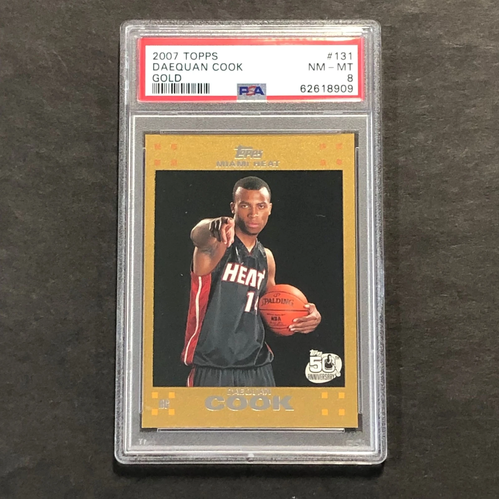 2007 TOPPS FLEER #131 DAEQUAN COOK PSA 8 NM-MT GOLD HEAT COLLECTIBLE MEMORABILIA