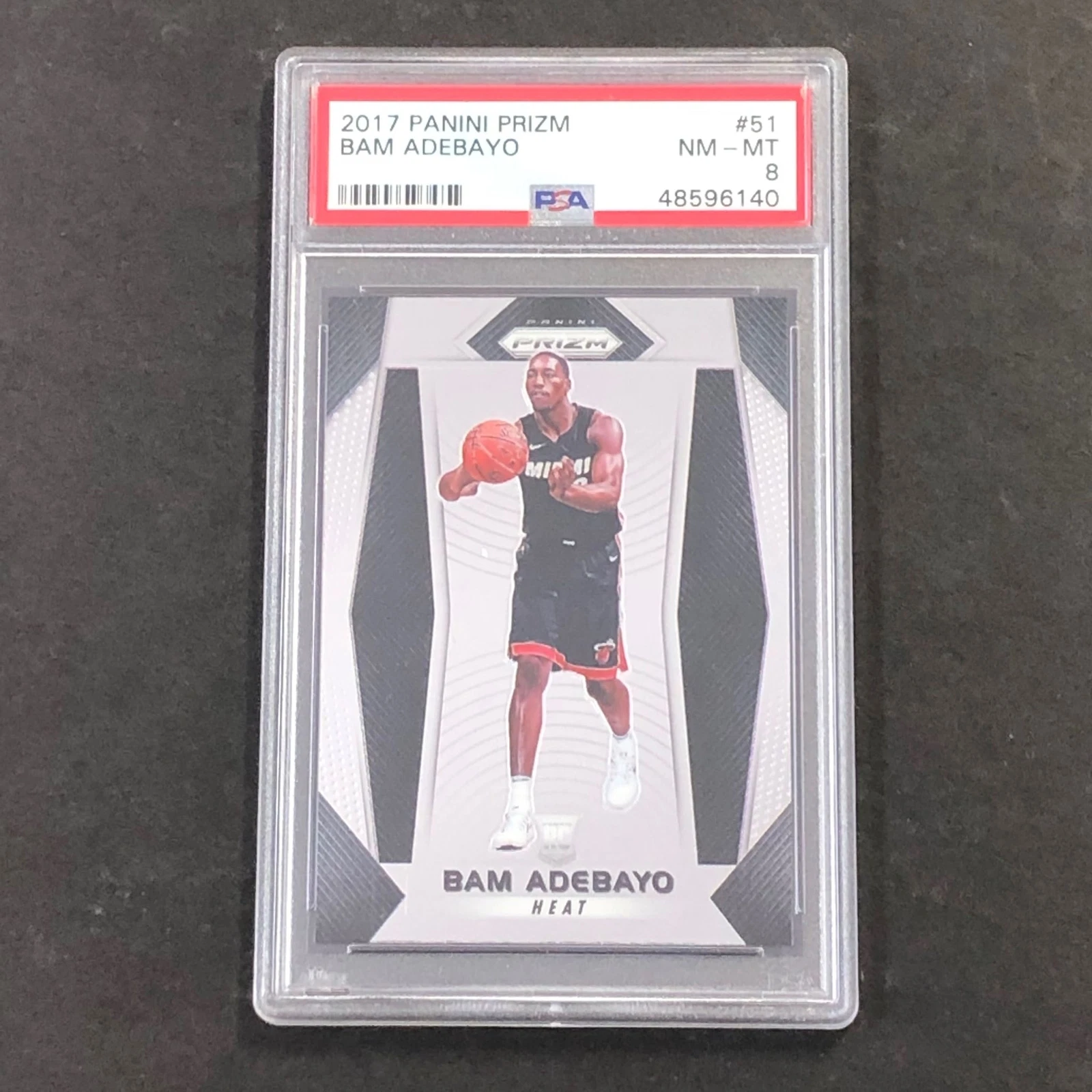 2017 Panini Prizm #51 Bam Adebayo PSA 8 NM-MT Heat