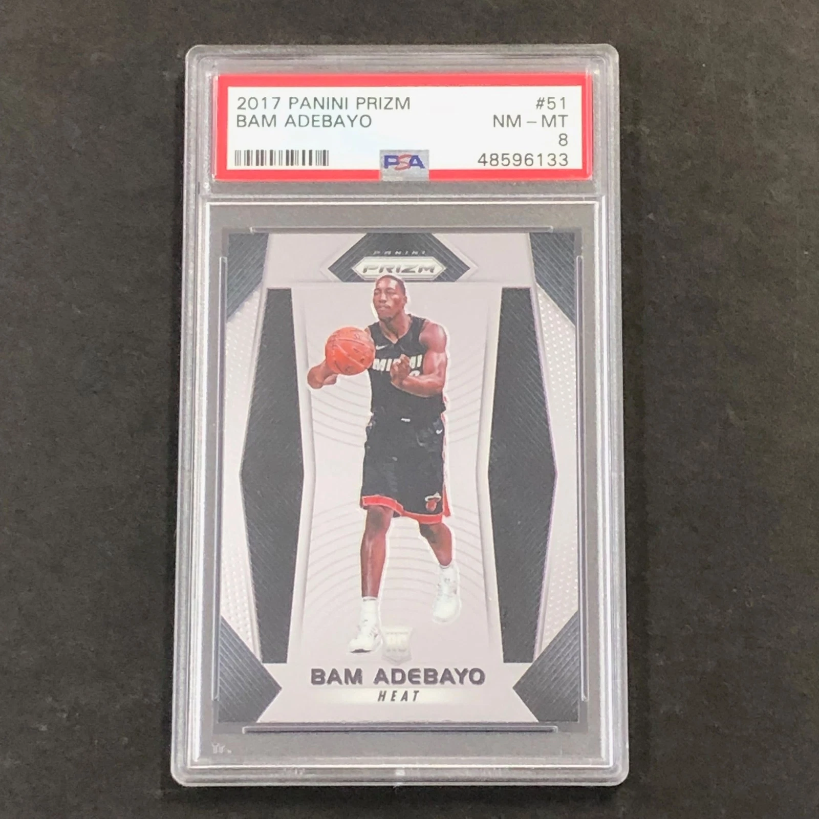 2017 Panini Prizm #51 Bam Adebayo PSA 8 NM-MT Heat