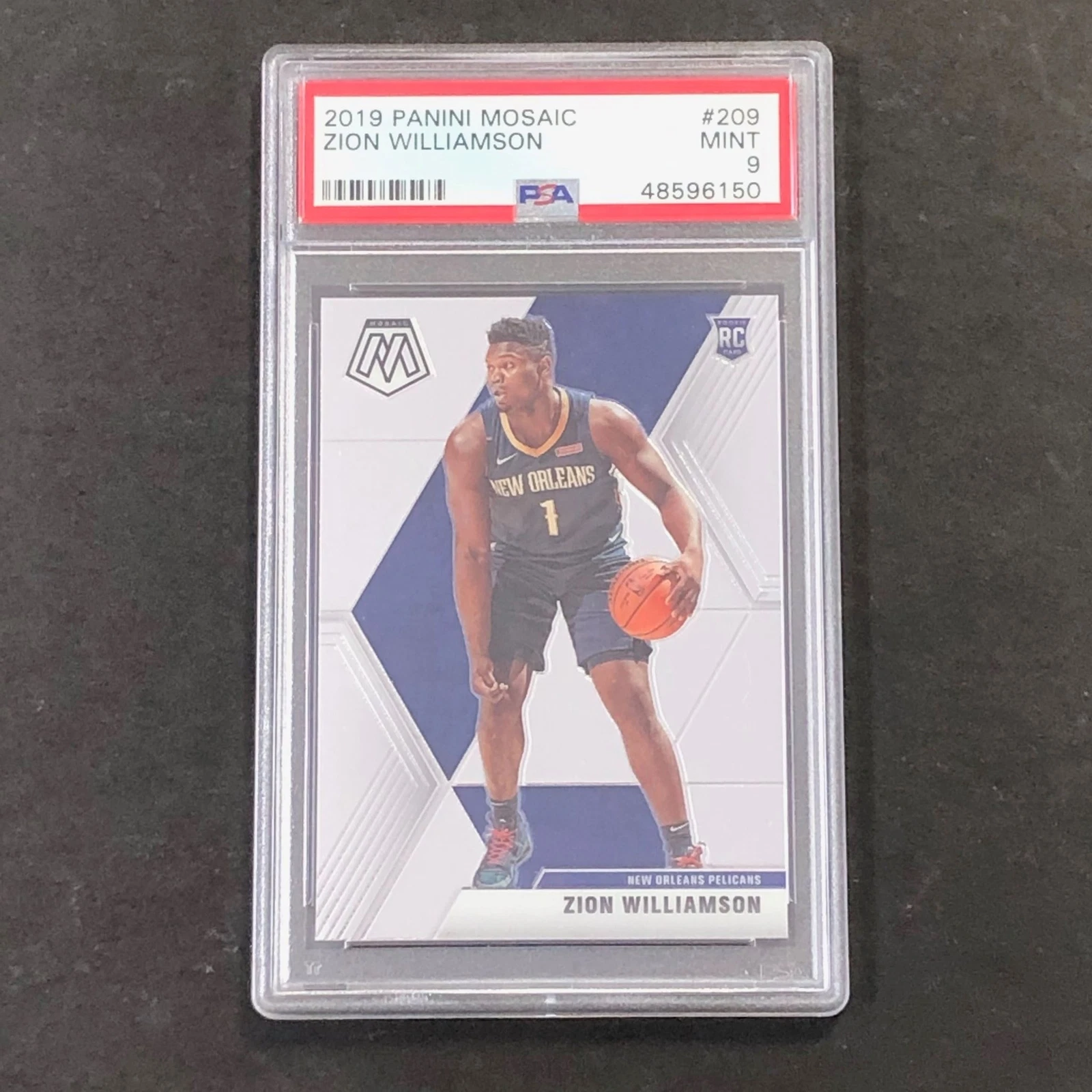 2019 Panini Mosaic #209 Zion Williamson PSA 9 Mint Pelicans