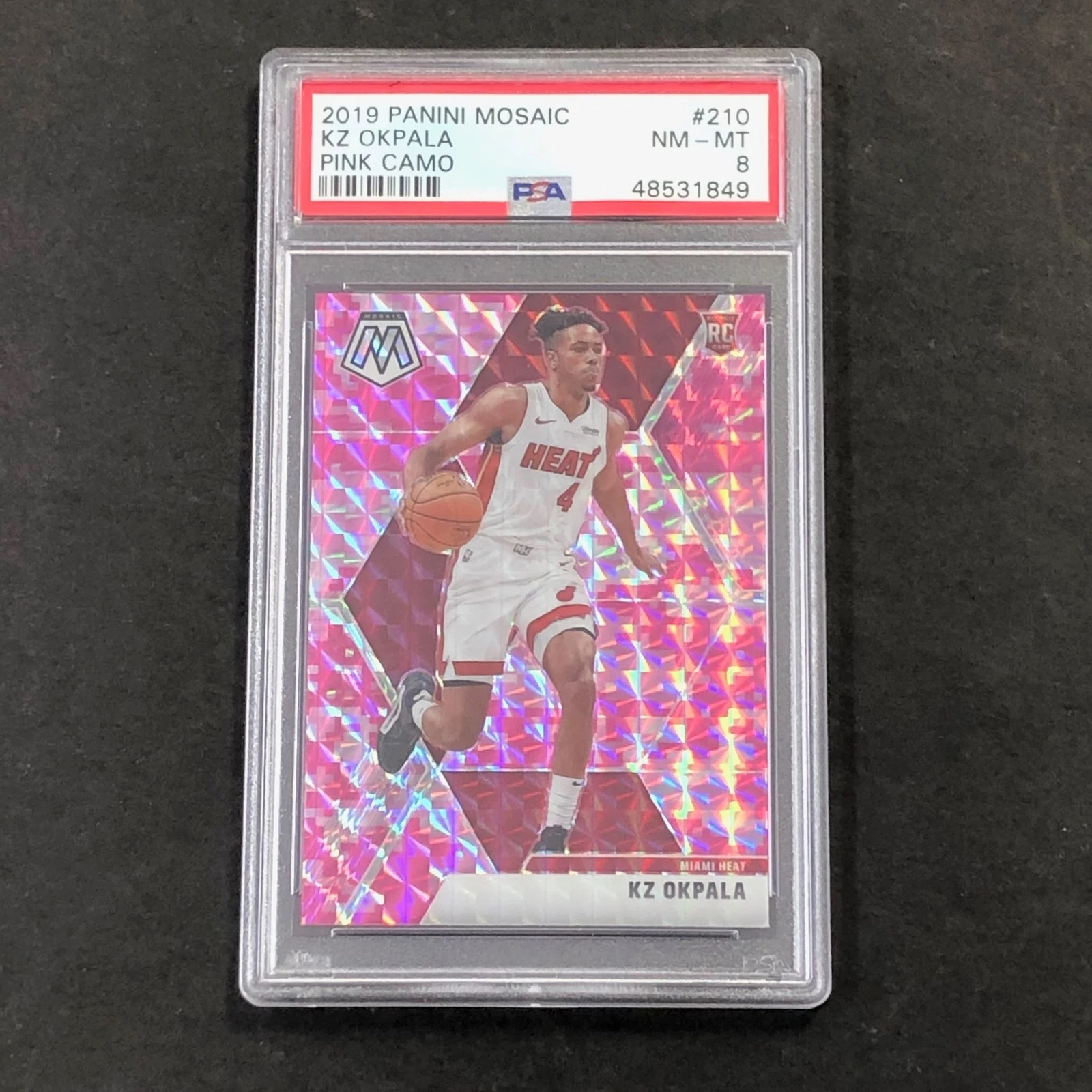 2019 Panini Mosaic #210 KZ OKPALA PSA 8 NM-MT Pink Camo