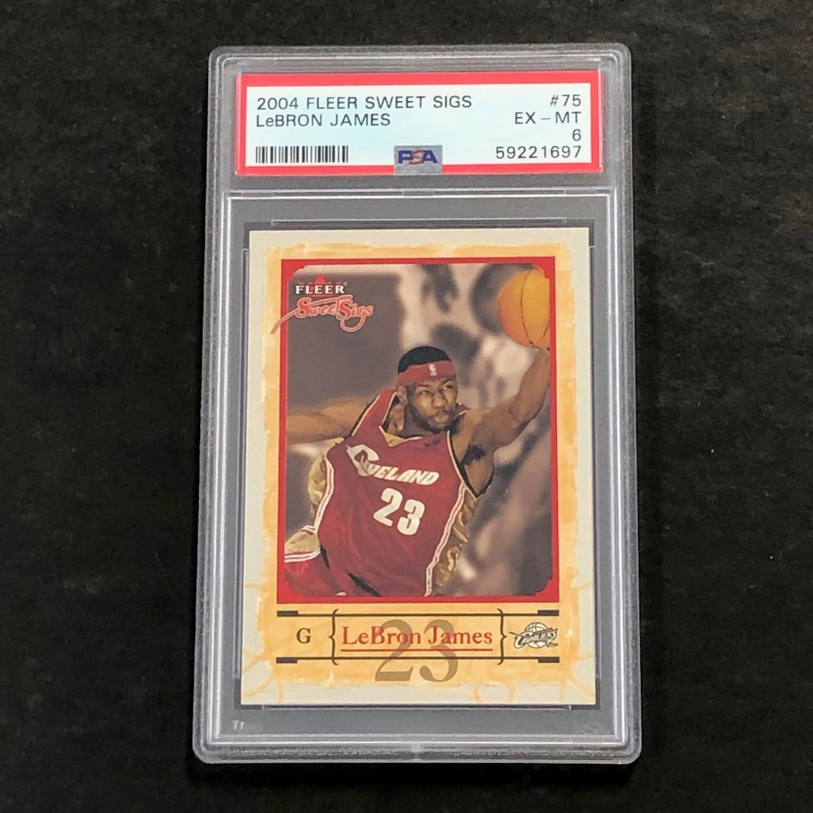 2004 Fleer Sweet Sigs #75 Lebron James PSA 6 EX-MT Cavaliers