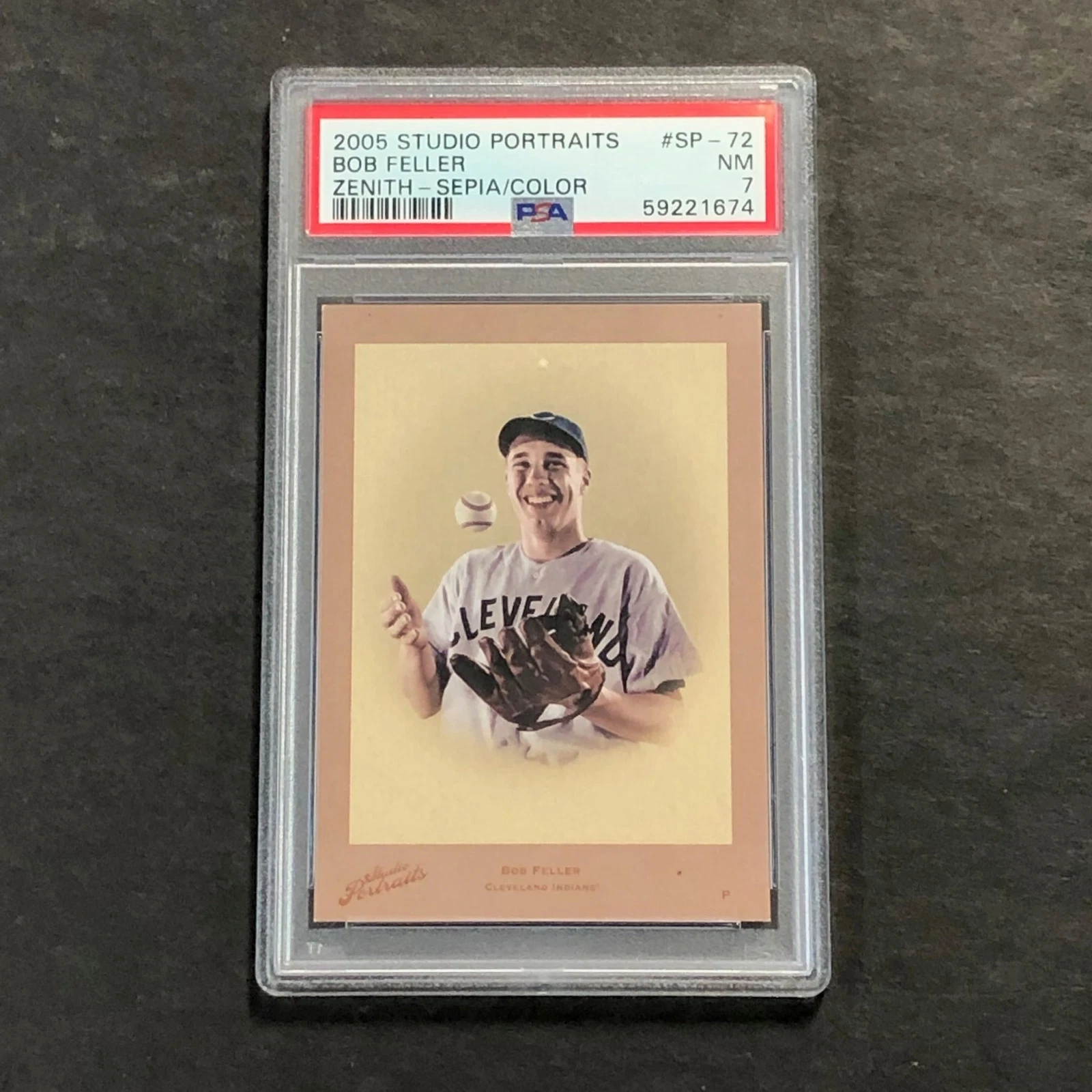 2005 Studio Portraits #SP-72 Bob Feller PSA 7 NM Zenith-Sepia/Color