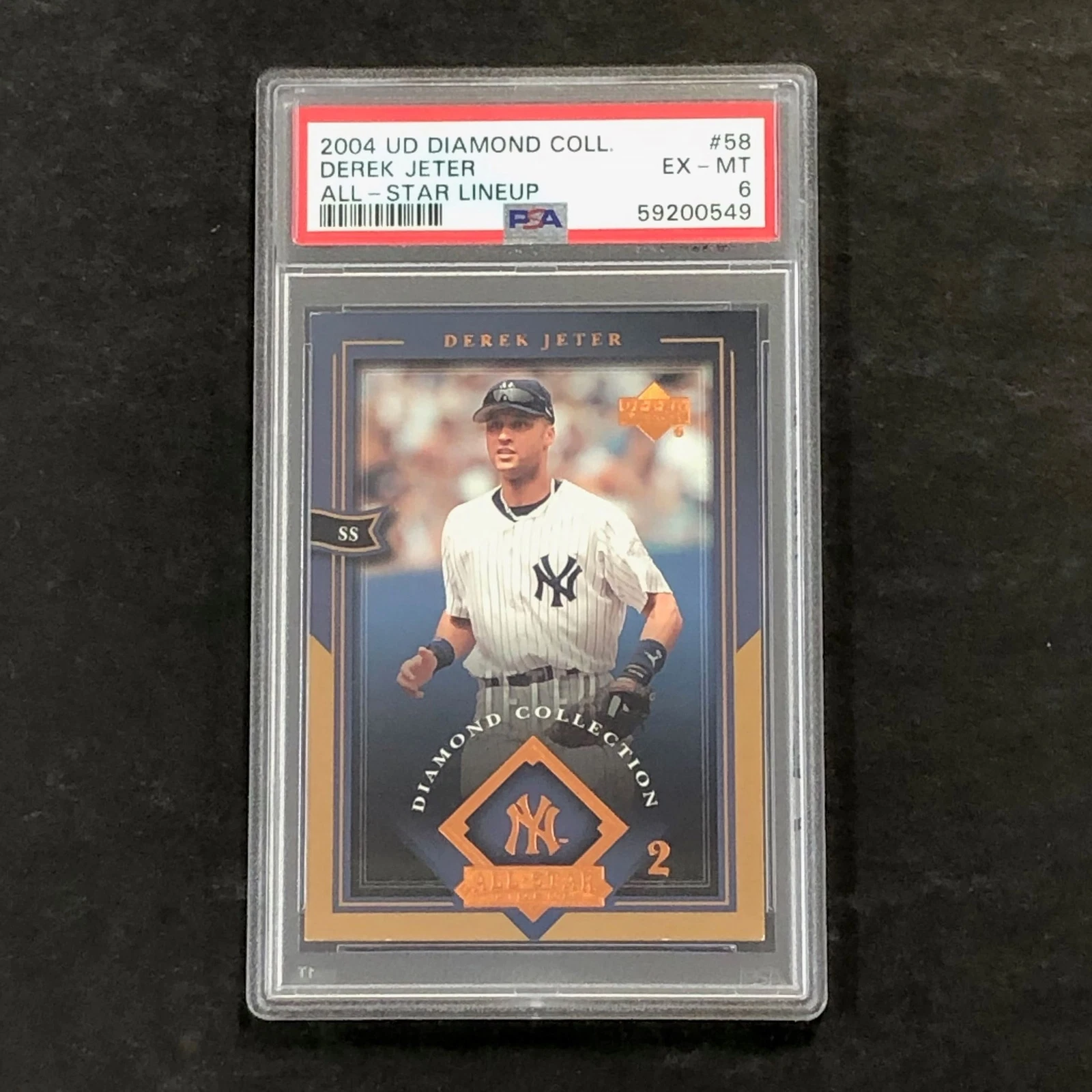 2004 UD Diamond Coll. #58 Derek Jeter PSA 6 EX-MT All-Star Lineup