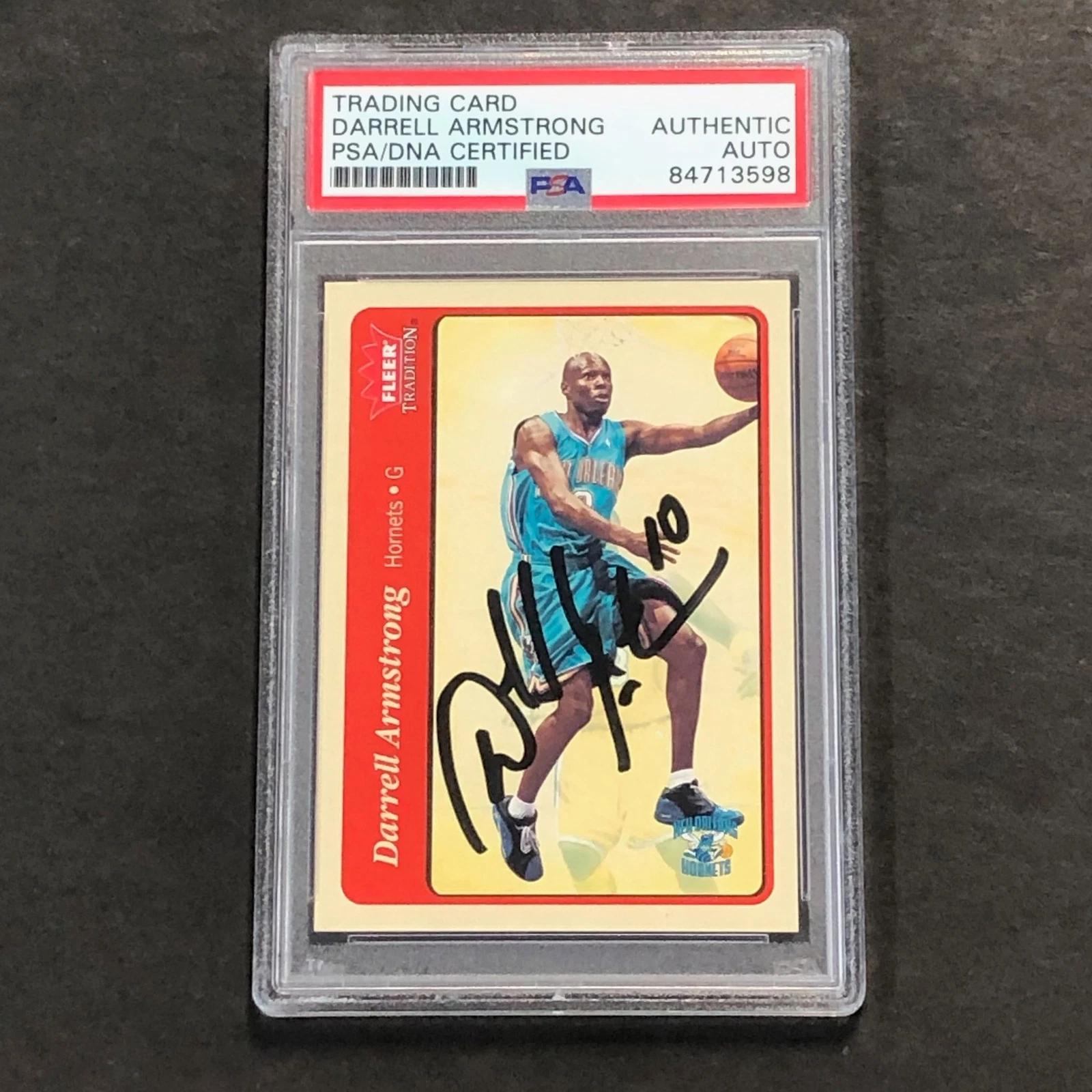 2004-05 Fleer Tradition #128 Darrell Armstrong Signed Card AUTO PSA Slabbed Horn