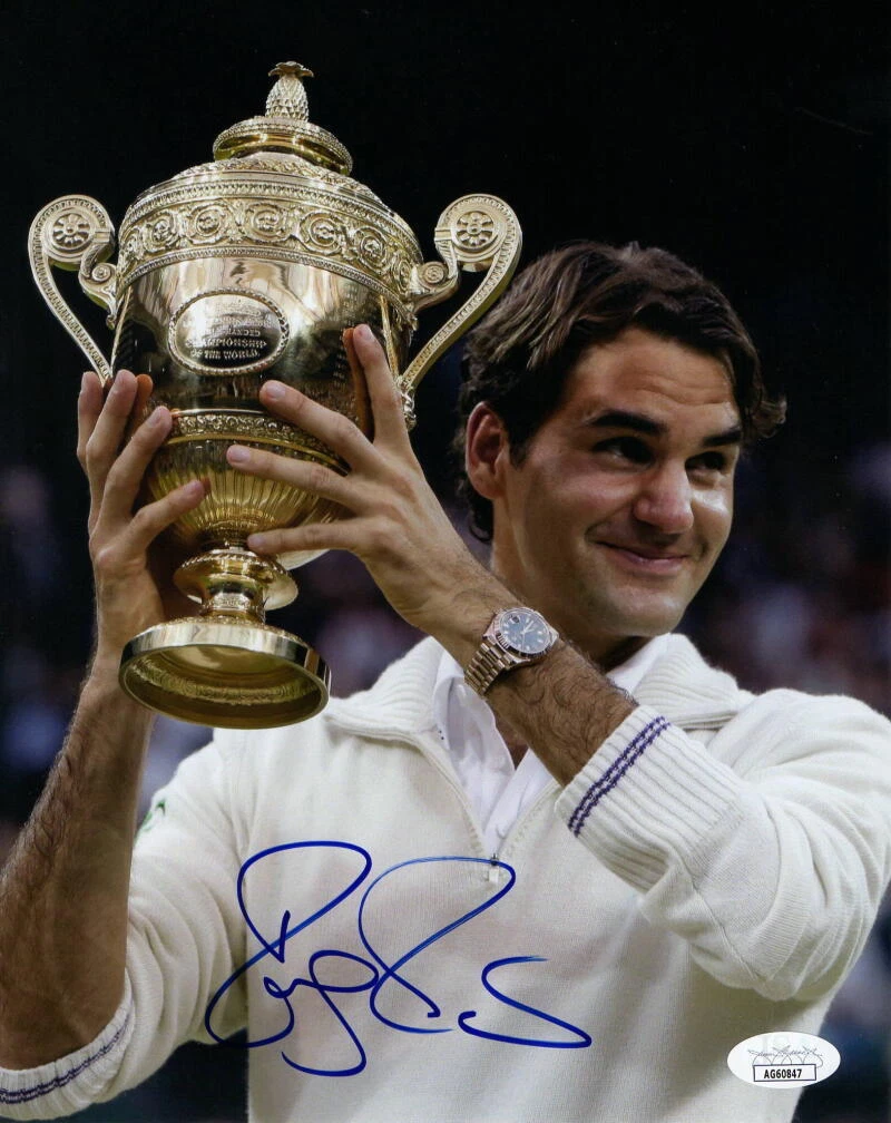 Roger Federer Signed Autograph 8x10 Photo - Wimbledon Tennis Icon w/ JSA COA