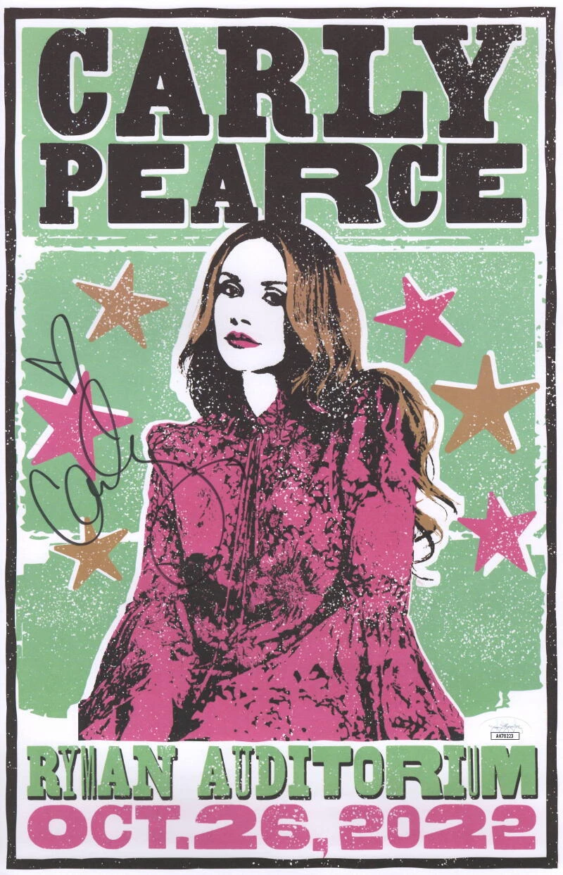 Carly Pearce Signed Autograph 11x17 Concert Tour Poster Country Music - JSA COA