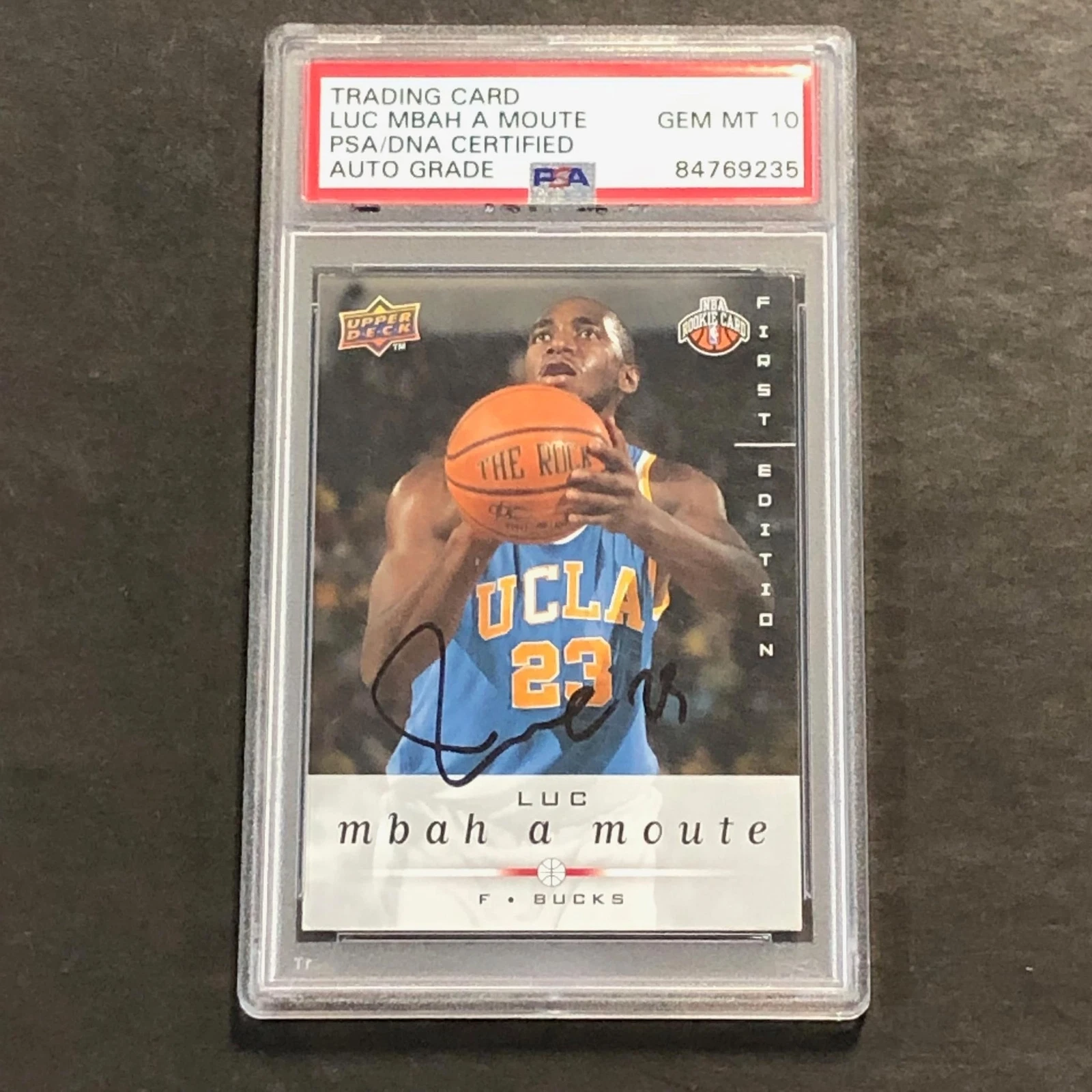 2008-09 Upper Deck First Edition #247 Luc Mbah a Moute Signed Card AUTO 10 PSA S
