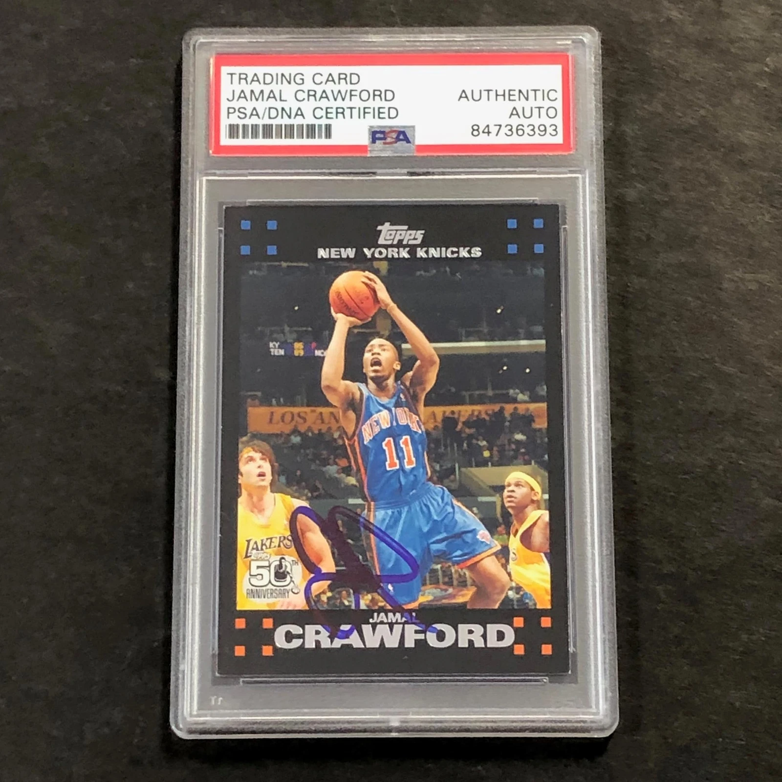 2007-08 Topps Basketball #85 Jamal Crawford Signed Card AUTO PSA Slabbed Knicks