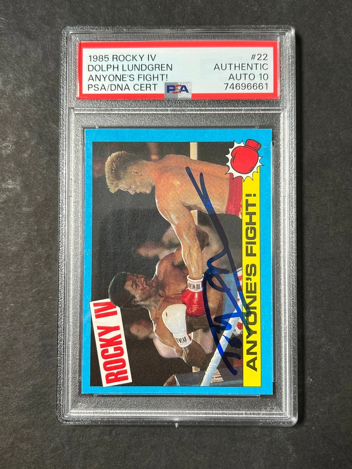 1985 Topps Rocky IV #22 Signed Card Dolph Lundgren PSA Auto 10 Ivan Drago