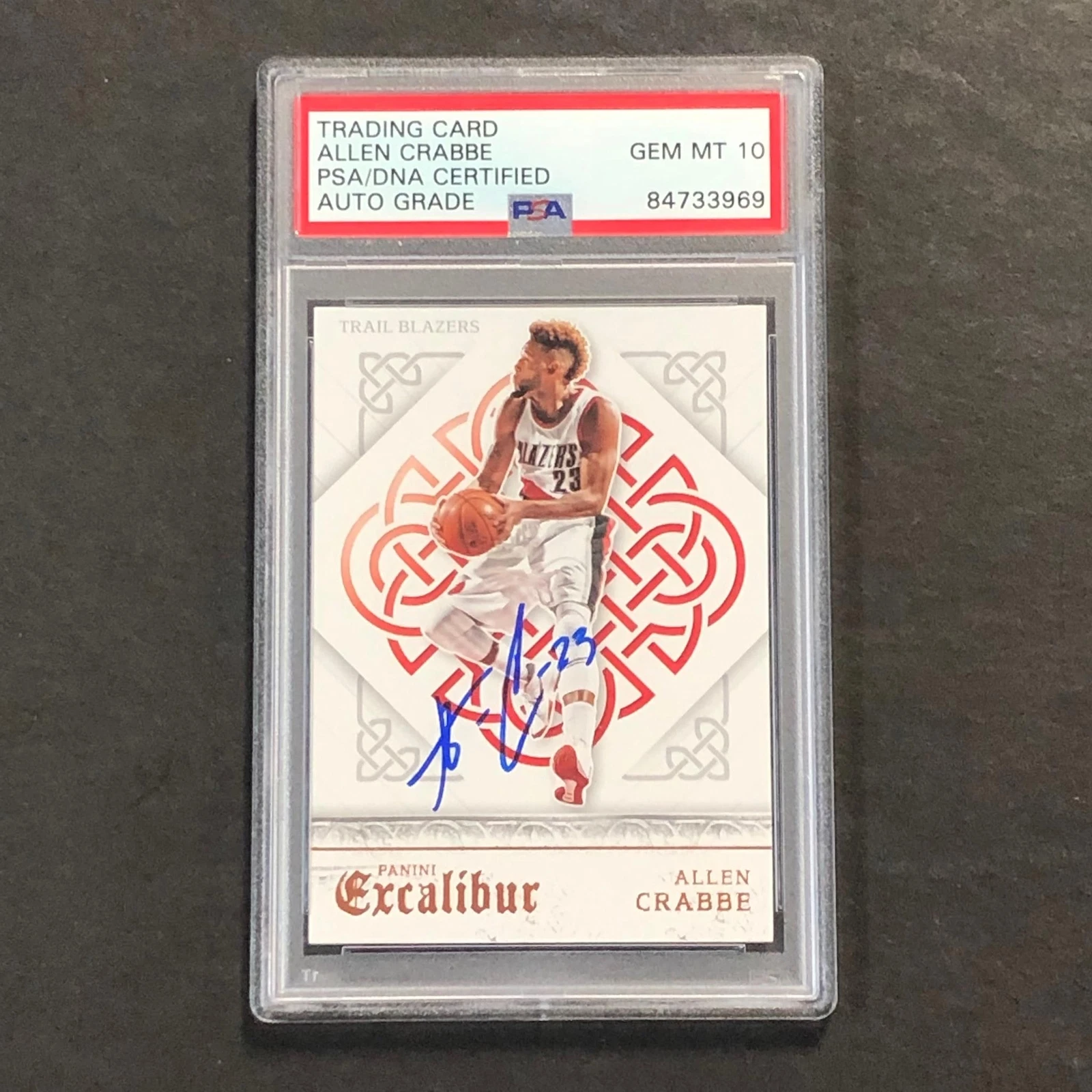 2014-15 Panini Excalibur #40 Allen Crabbe Signed Card AUTO 10 PSA Slabbed Trailb