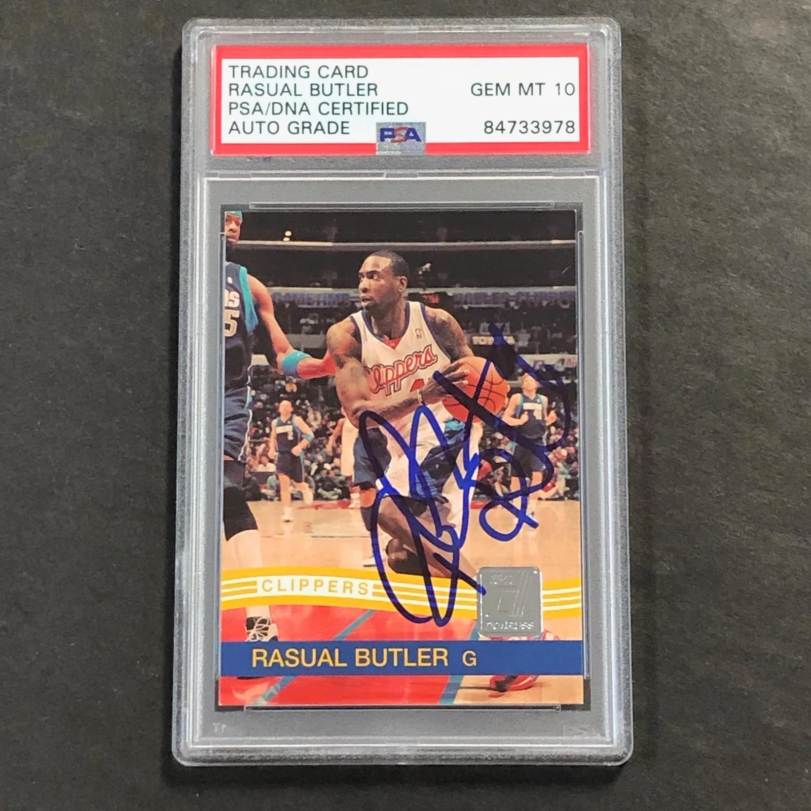 2010-11 Panini Donruss #202 Rasual Butler Signed Card AUTO 10 PSA Slabbed Clippe
