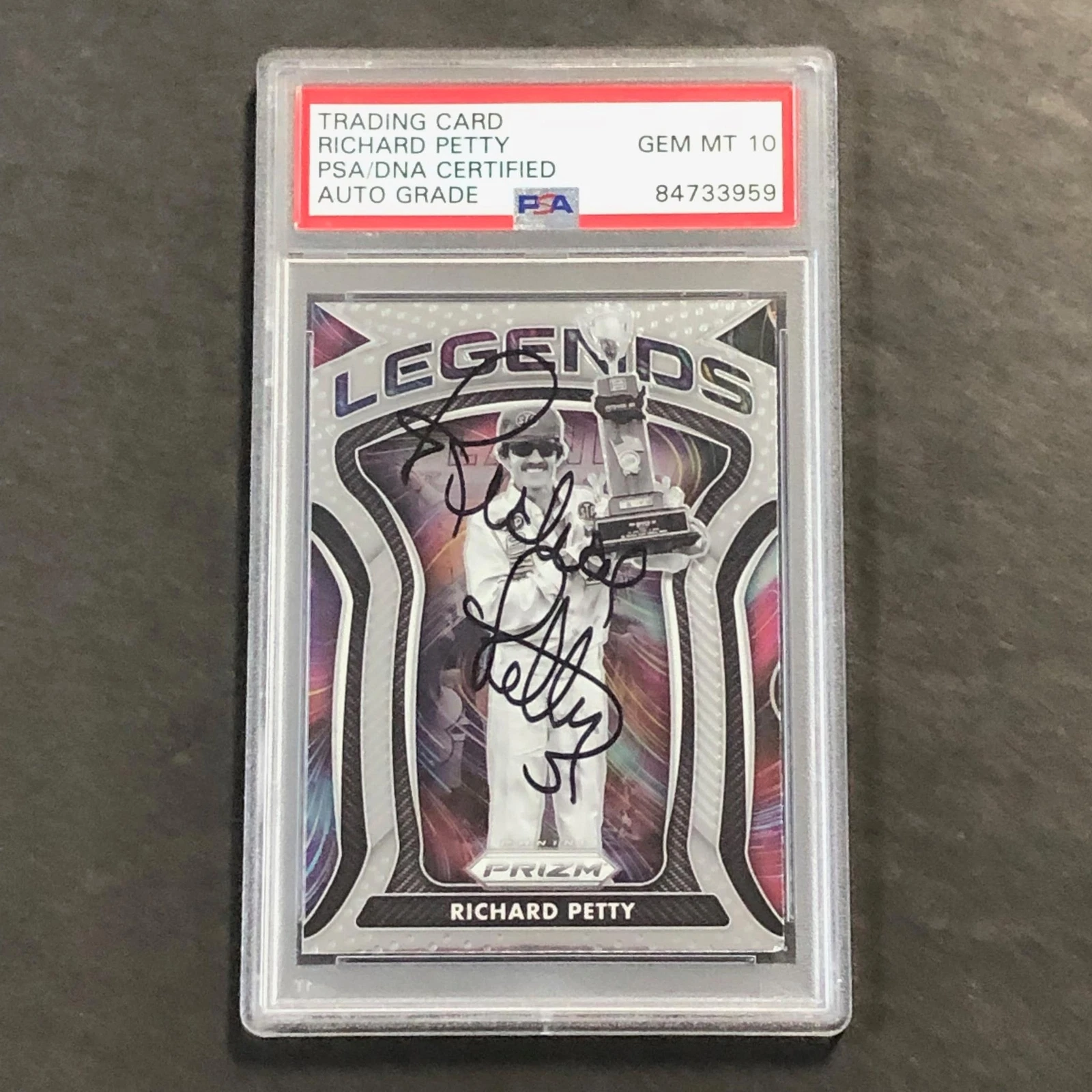 2021 Panini Prizm Racing #82 Richard Petty Signed Card AUTO GRADE 10 PSA Slabbed