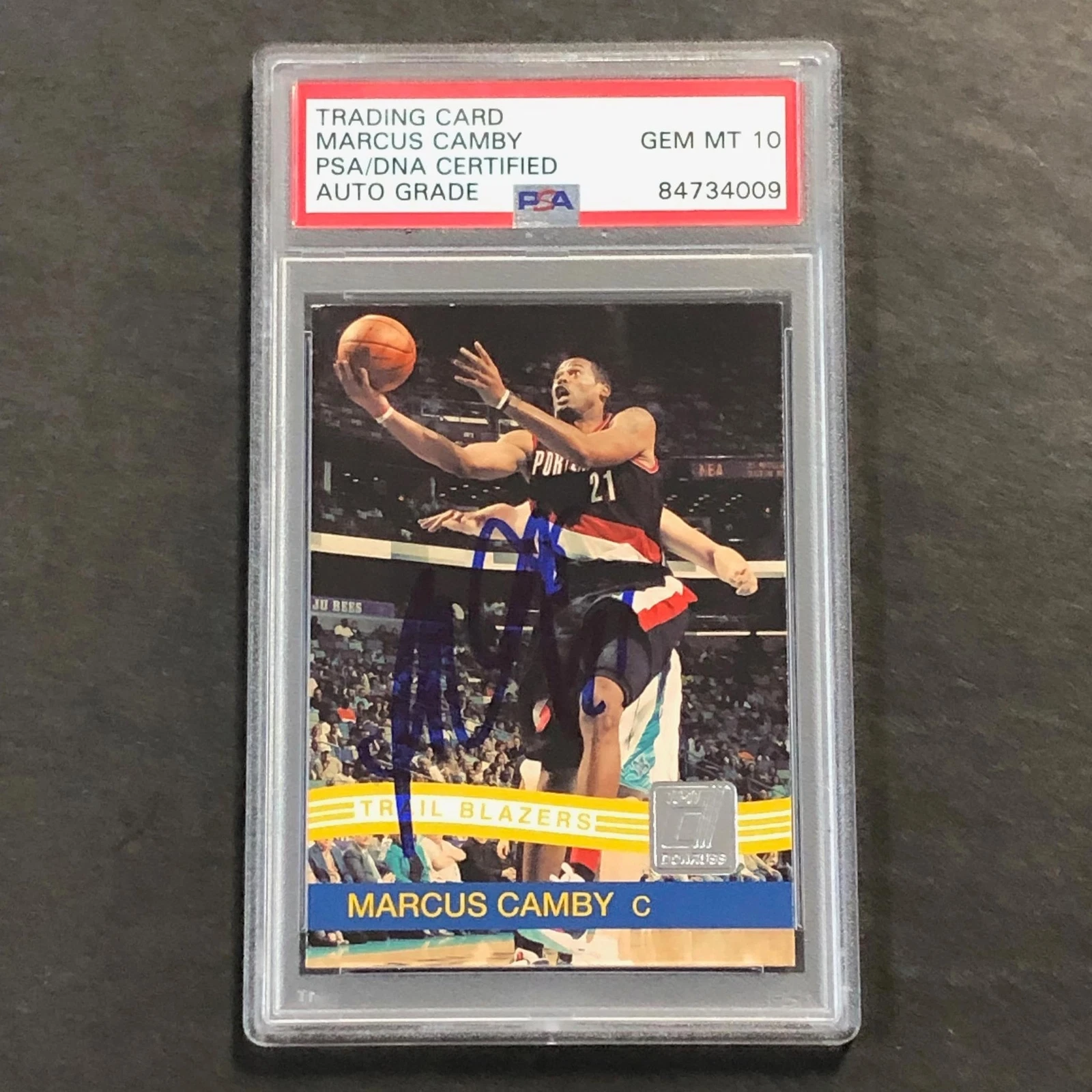 2010-11 Panini Donruss #127 Marcus Camby Signed AUTO 10 PSA Slabbed Trail Blazer