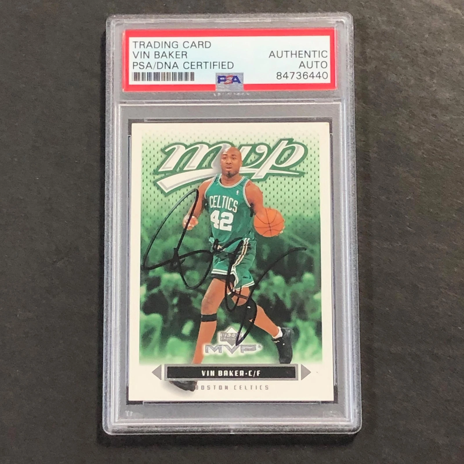 2003-04 Upper Deck MVP #13 Vin Baker Signed Card AUTO PSA/DNA Slabbed Celtics